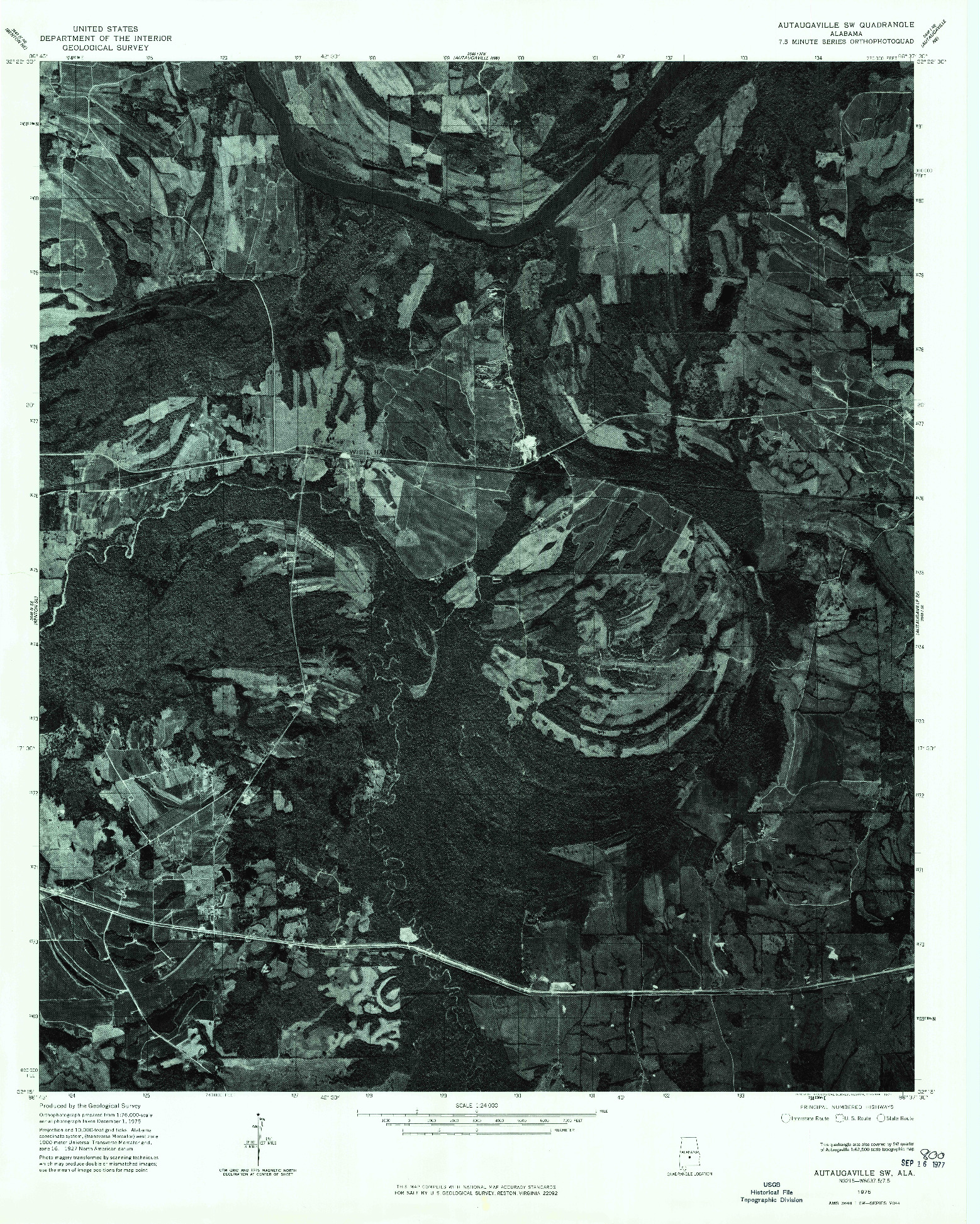 USGS 1:24000-SCALE QUADRANGLE FOR AUTAUGAVILLE SW, AL 1975