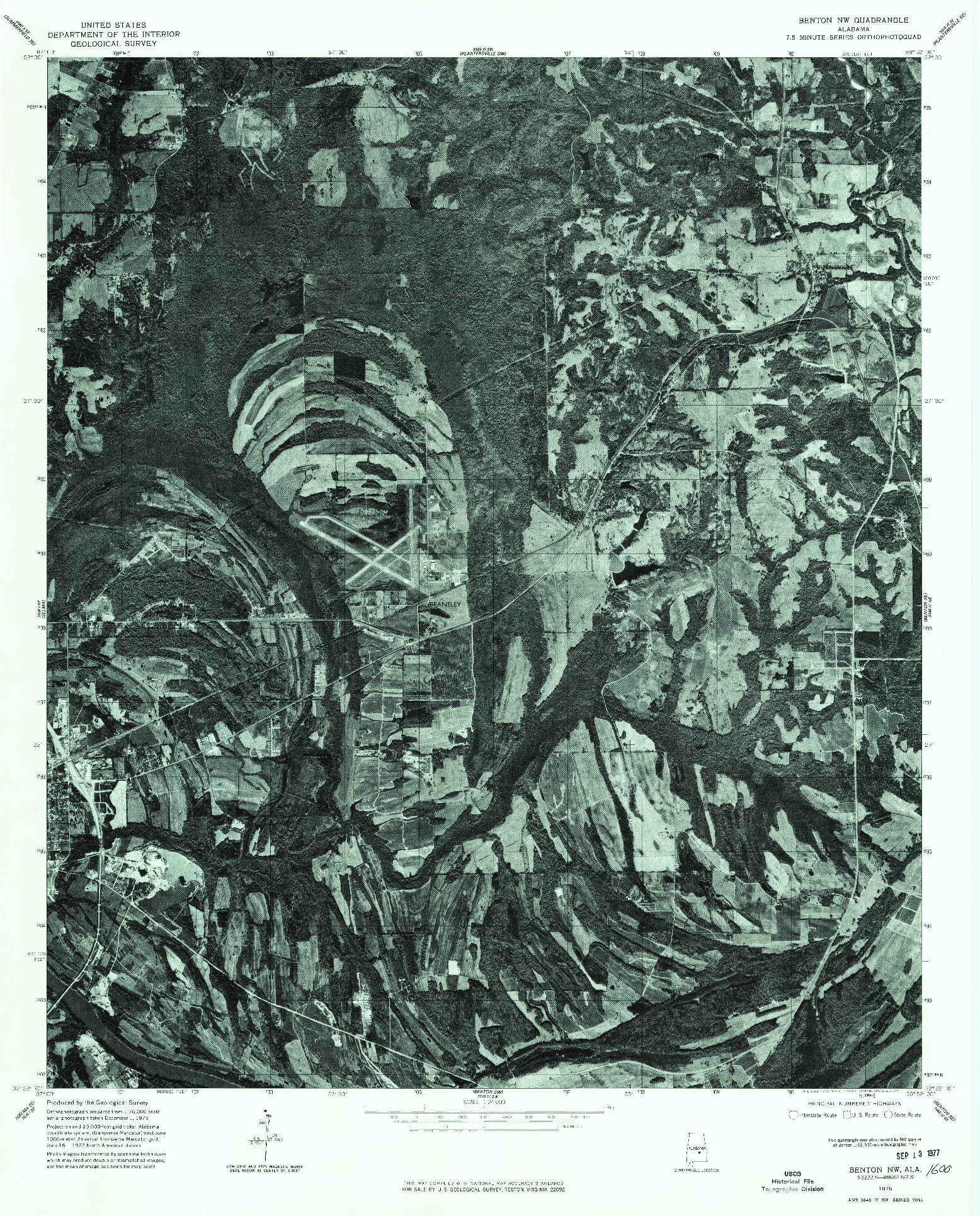 USGS 1:24000-SCALE QUADRANGLE FOR BENTON NW, AL 1975