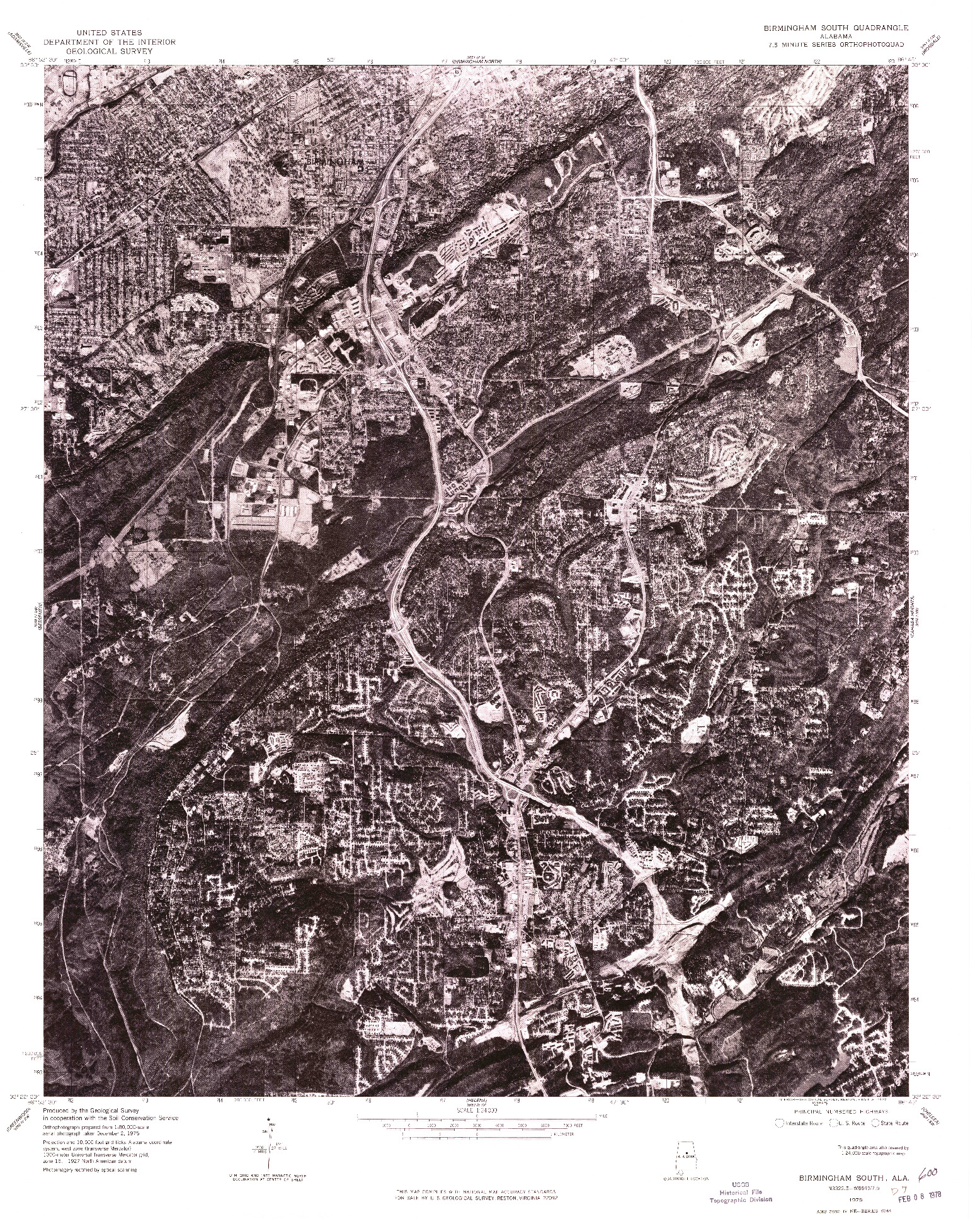 USGS 1:24000-SCALE QUADRANGLE FOR BIRMINGHAM SOUTH, AL 1975