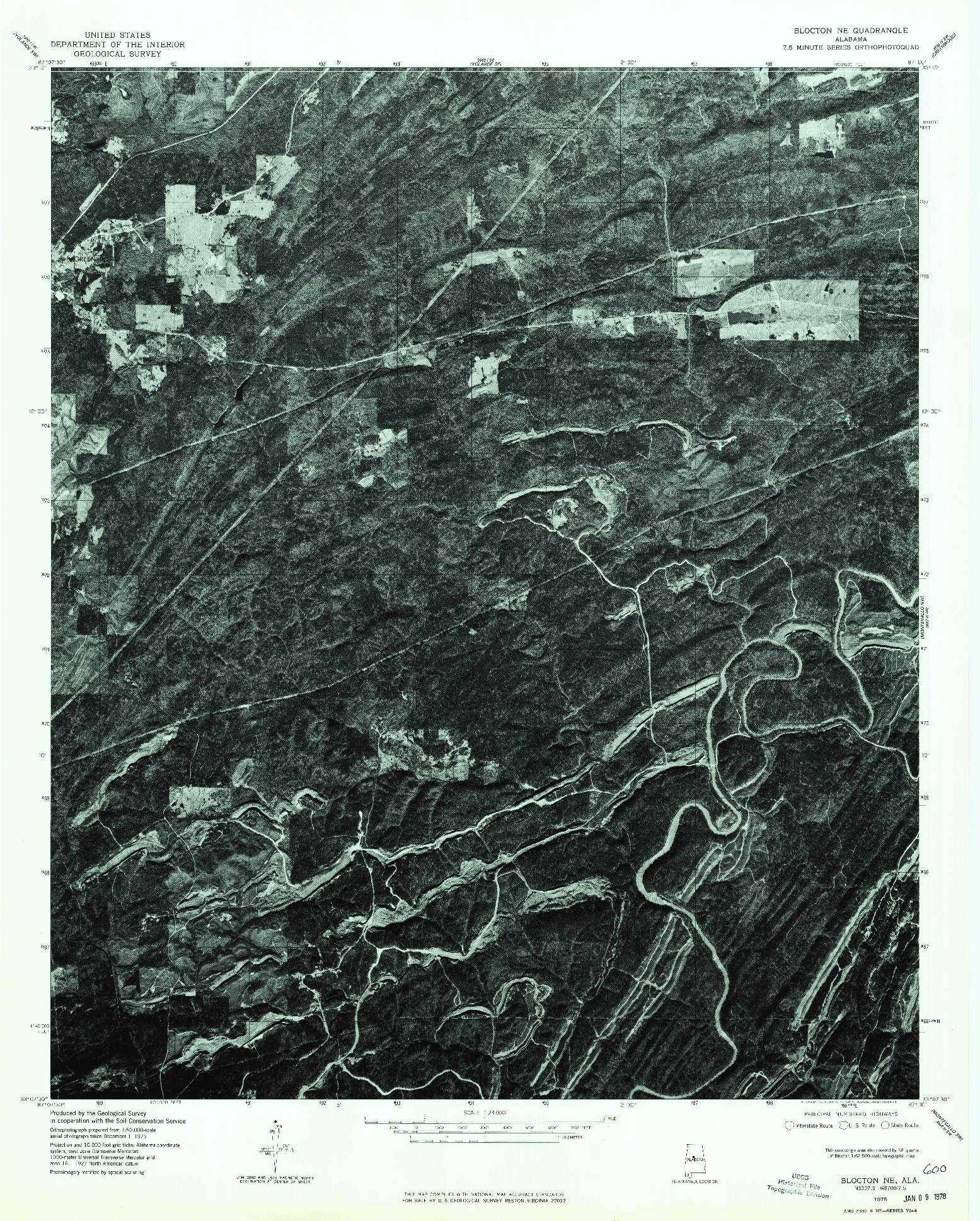 USGS 1:24000-SCALE QUADRANGLE FOR BLOCTON NE, AL 1975