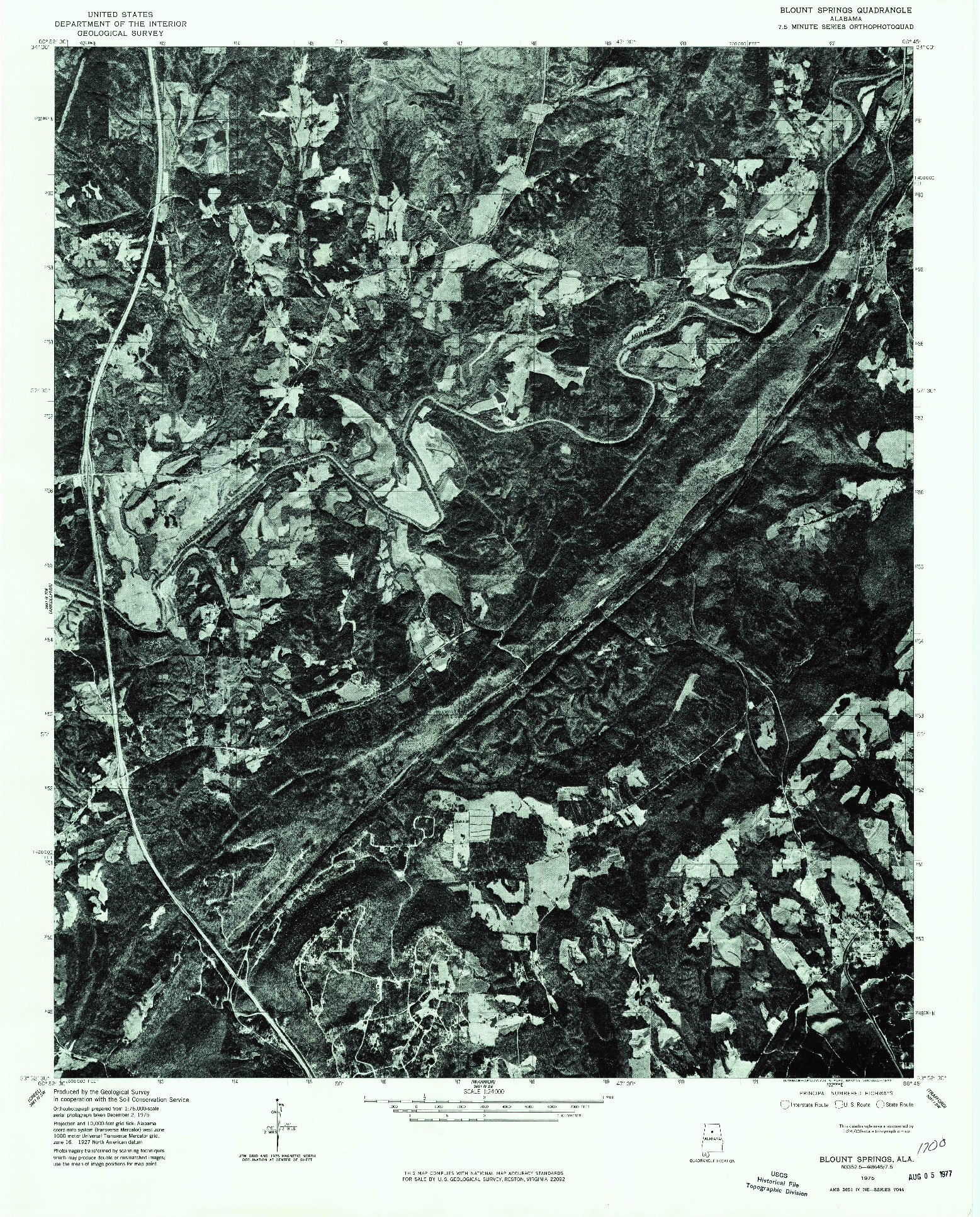 USGS 1:24000-SCALE QUADRANGLE FOR BLOUNT SPRINGS, AL 1975