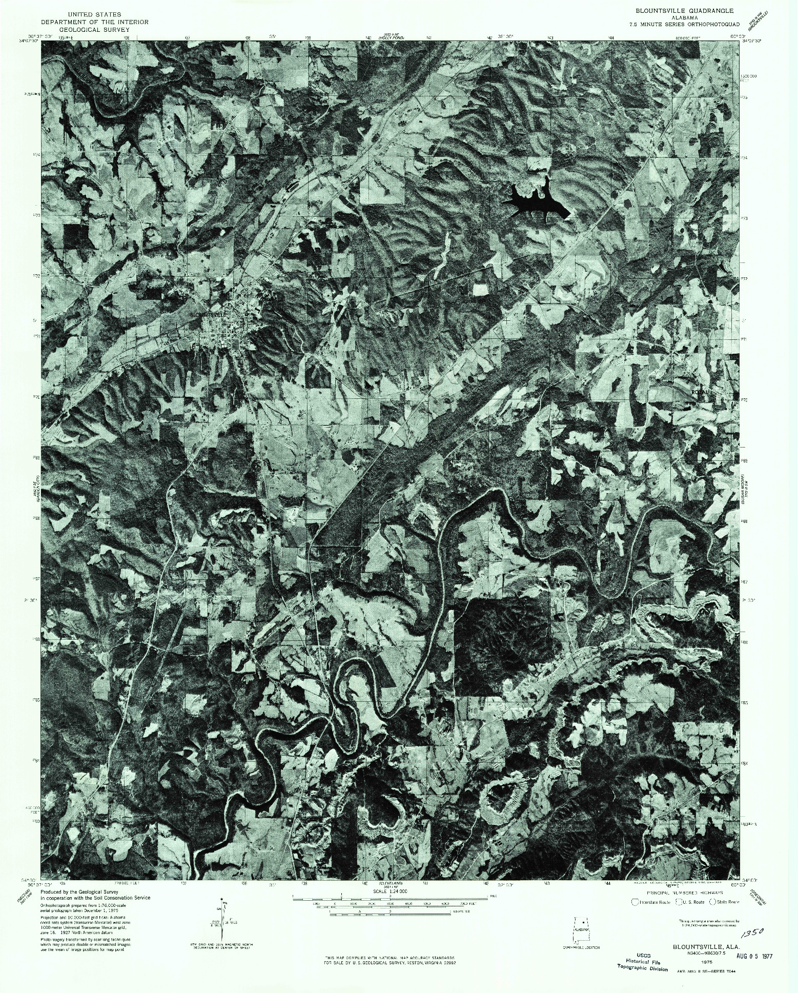 USGS 1:24000-SCALE QUADRANGLE FOR BLOUNTSVILLE, AL 1975