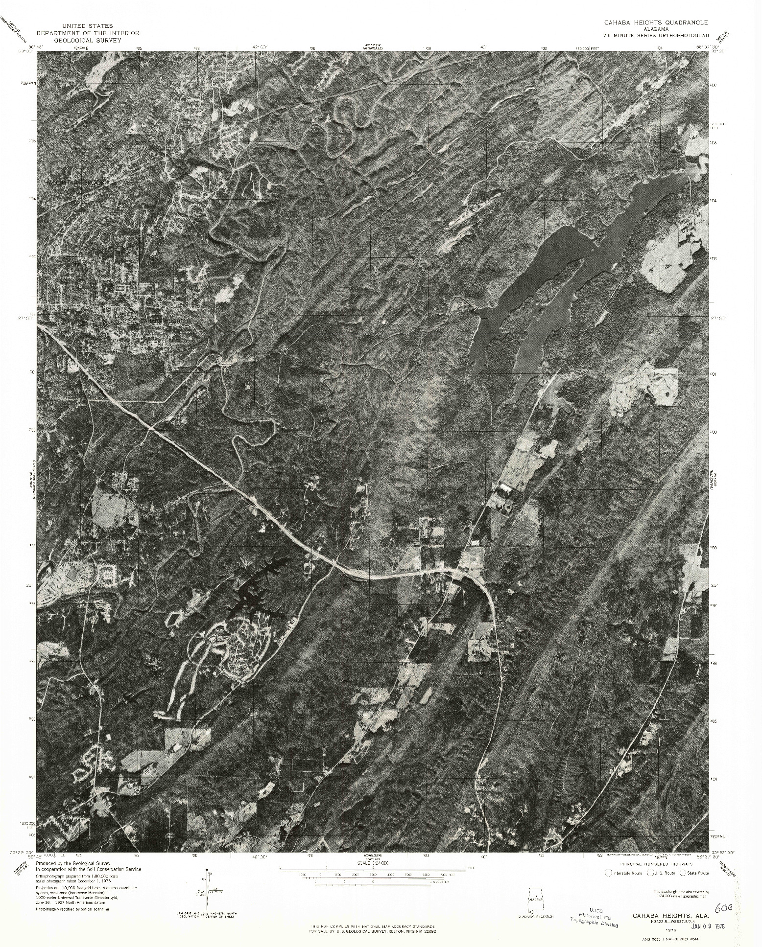 USGS 1:24000-SCALE QUADRANGLE FOR CAHABA HEIGHTS, AL 1975