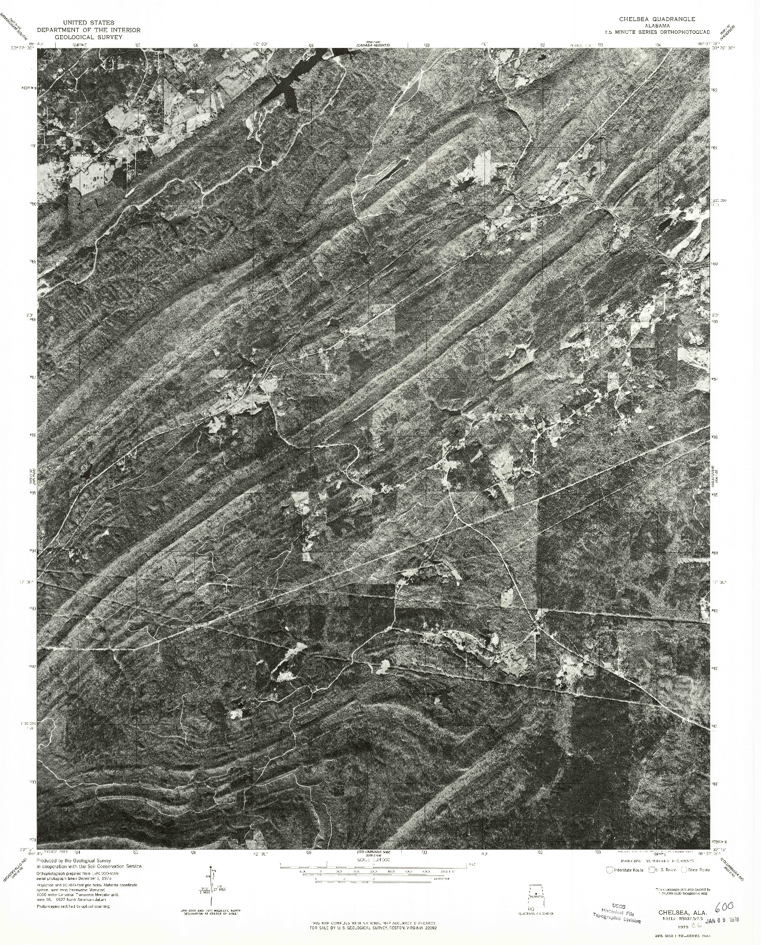 USGS 1:24000-SCALE QUADRANGLE FOR CHELSEA, AL 1975