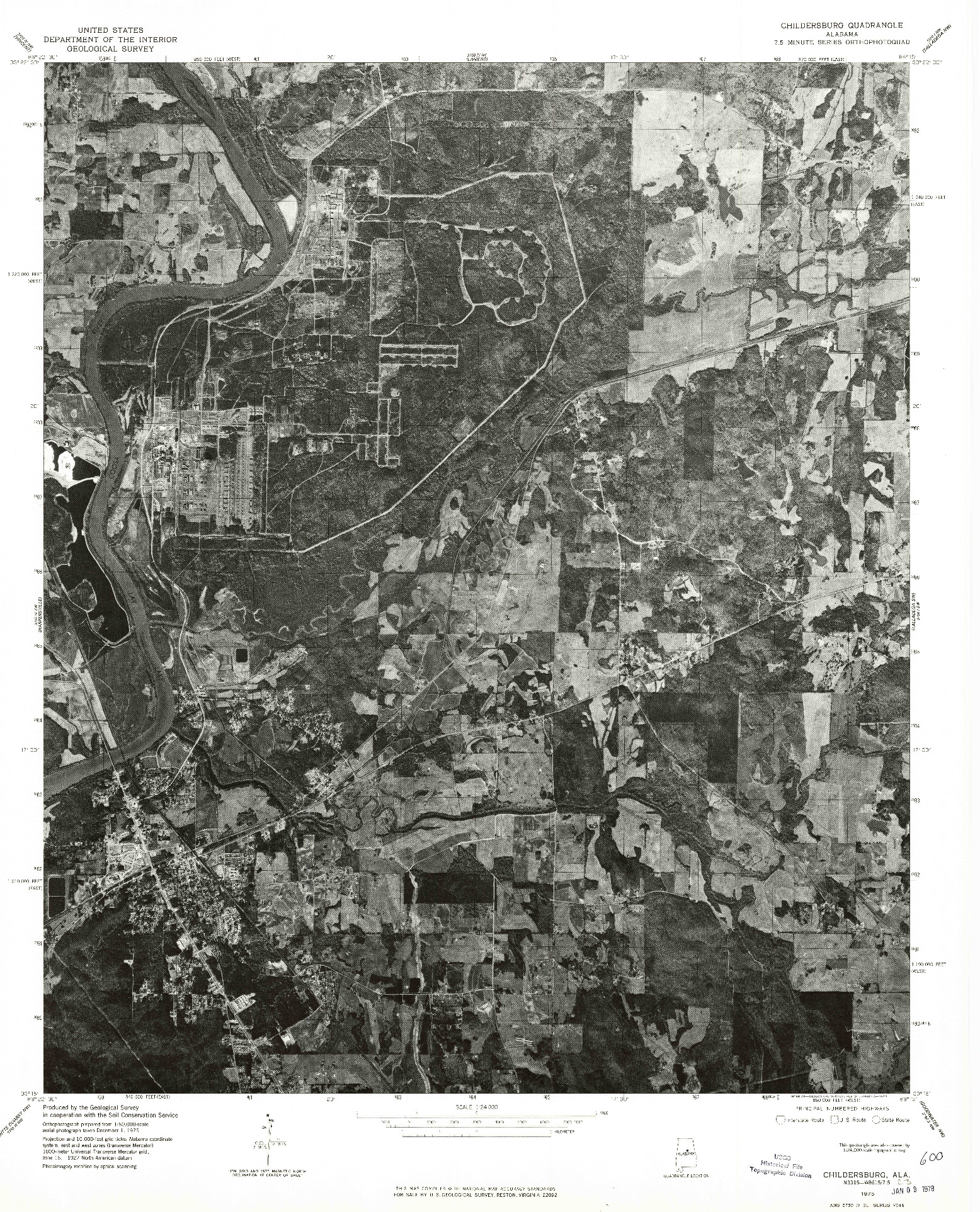 USGS 1:24000-SCALE QUADRANGLE FOR CHILDERSBURG, AL 1975