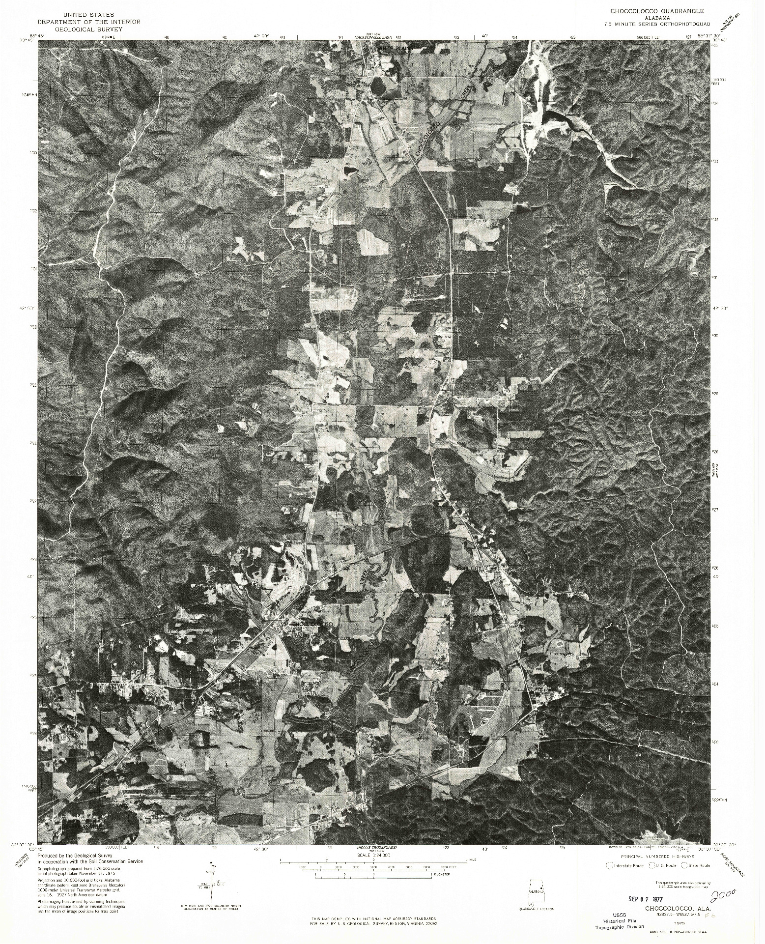 USGS 1:24000-SCALE QUADRANGLE FOR CHOCCOLOCCO, AL 1975