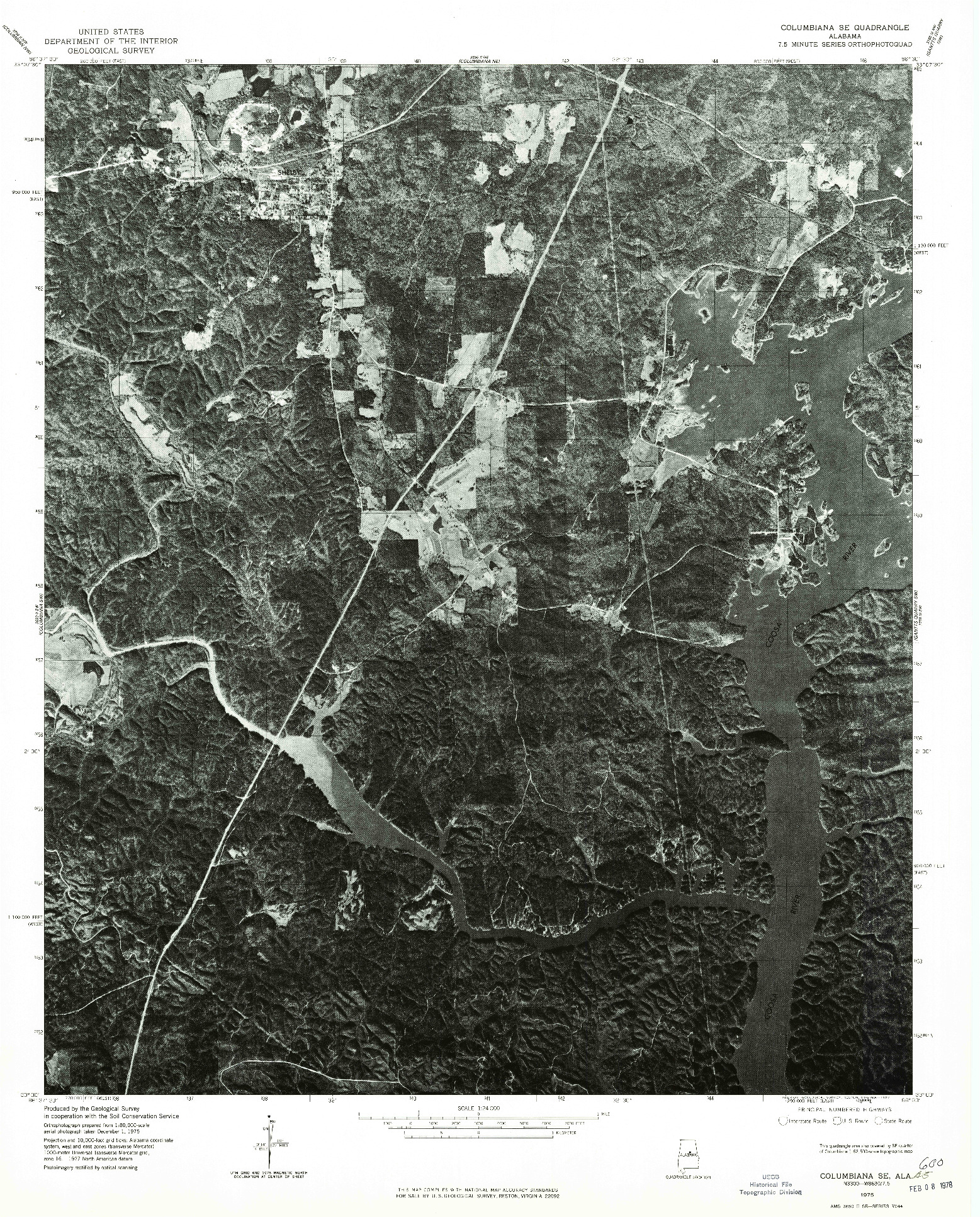 USGS 1:24000-SCALE QUADRANGLE FOR COLUMBIANA SE, AL 1975