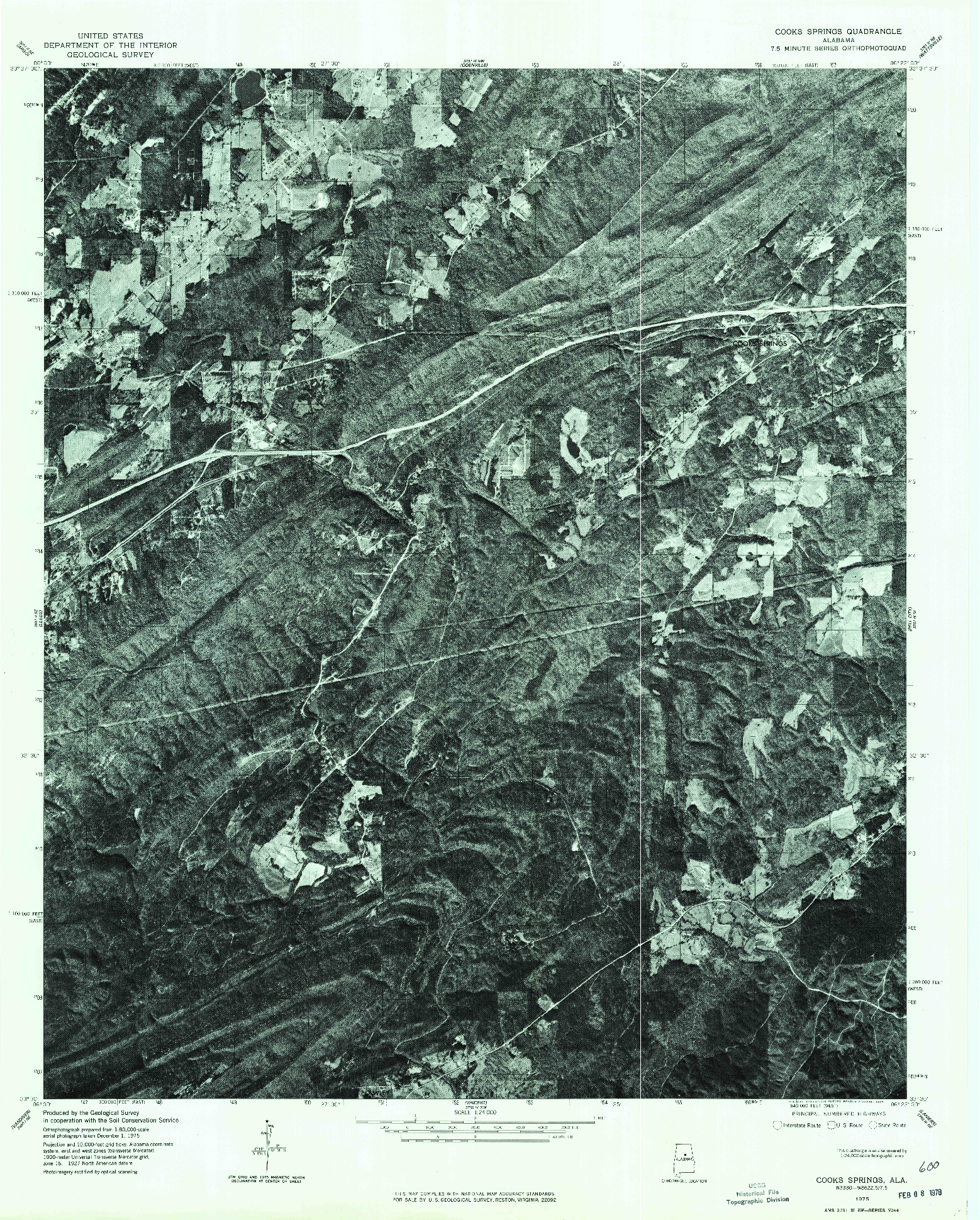 USGS 1:24000-SCALE QUADRANGLE FOR COOKS SPRINGS, AL 1975