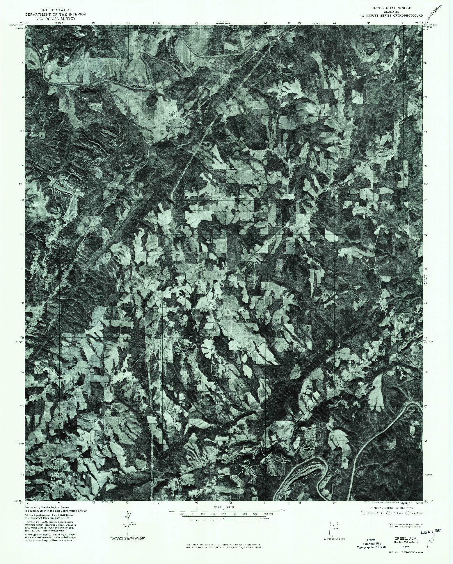 USGS 1:24000-SCALE QUADRANGLE FOR CREEL, AL 1975