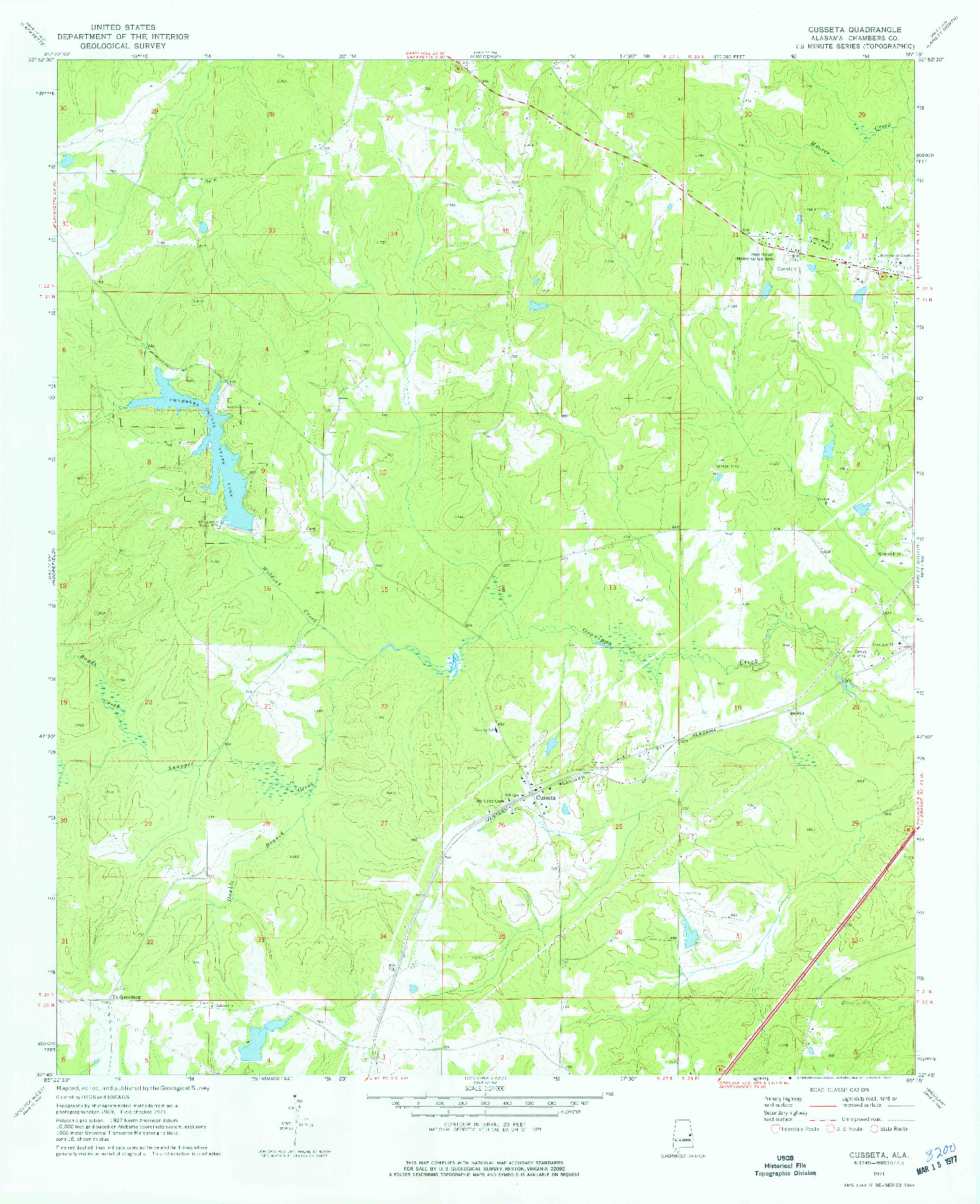 USGS 1:24000-SCALE QUADRANGLE FOR CUSSETA, AL 1971