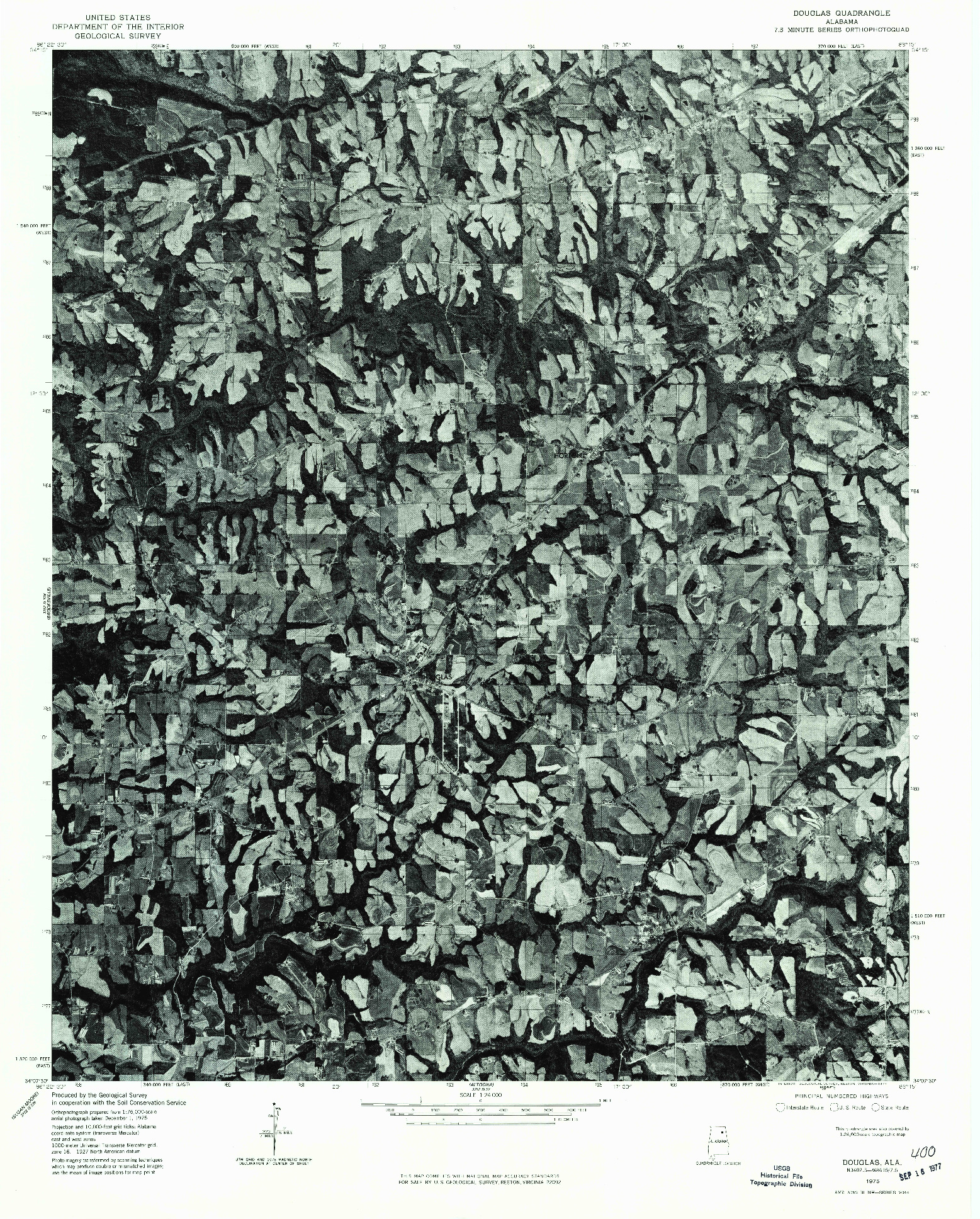 USGS 1:24000-SCALE QUADRANGLE FOR DOUGLAS, AL 1975