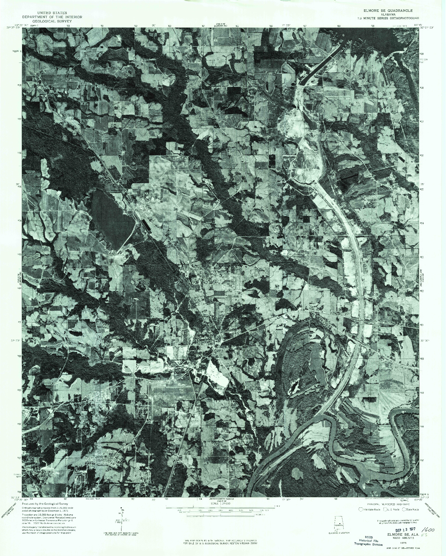 USGS 1:24000-SCALE QUADRANGLE FOR ELMORE SE, AL 1975