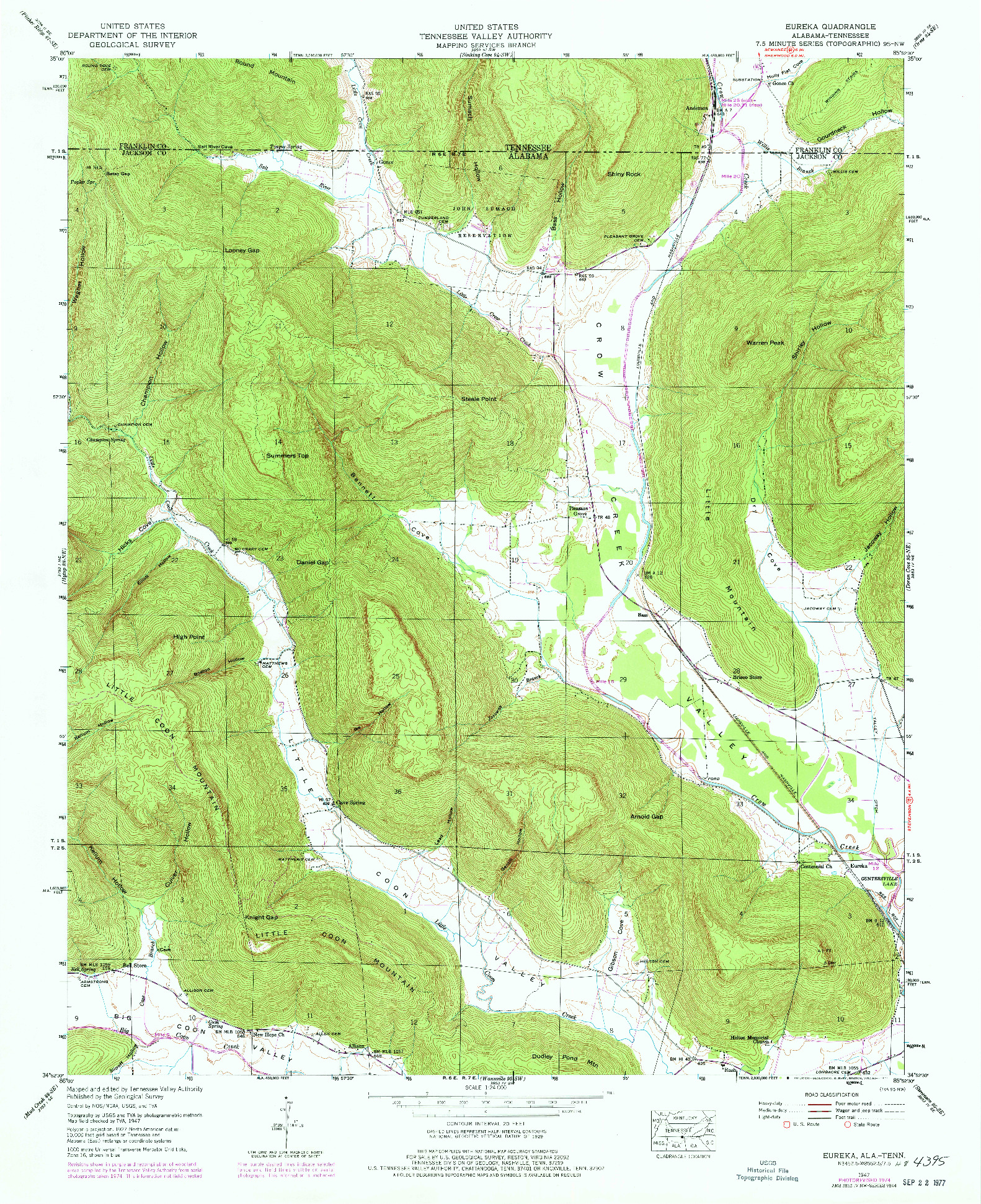 USGS 1:24000-SCALE QUADRANGLE FOR EUREKA, AL 1947