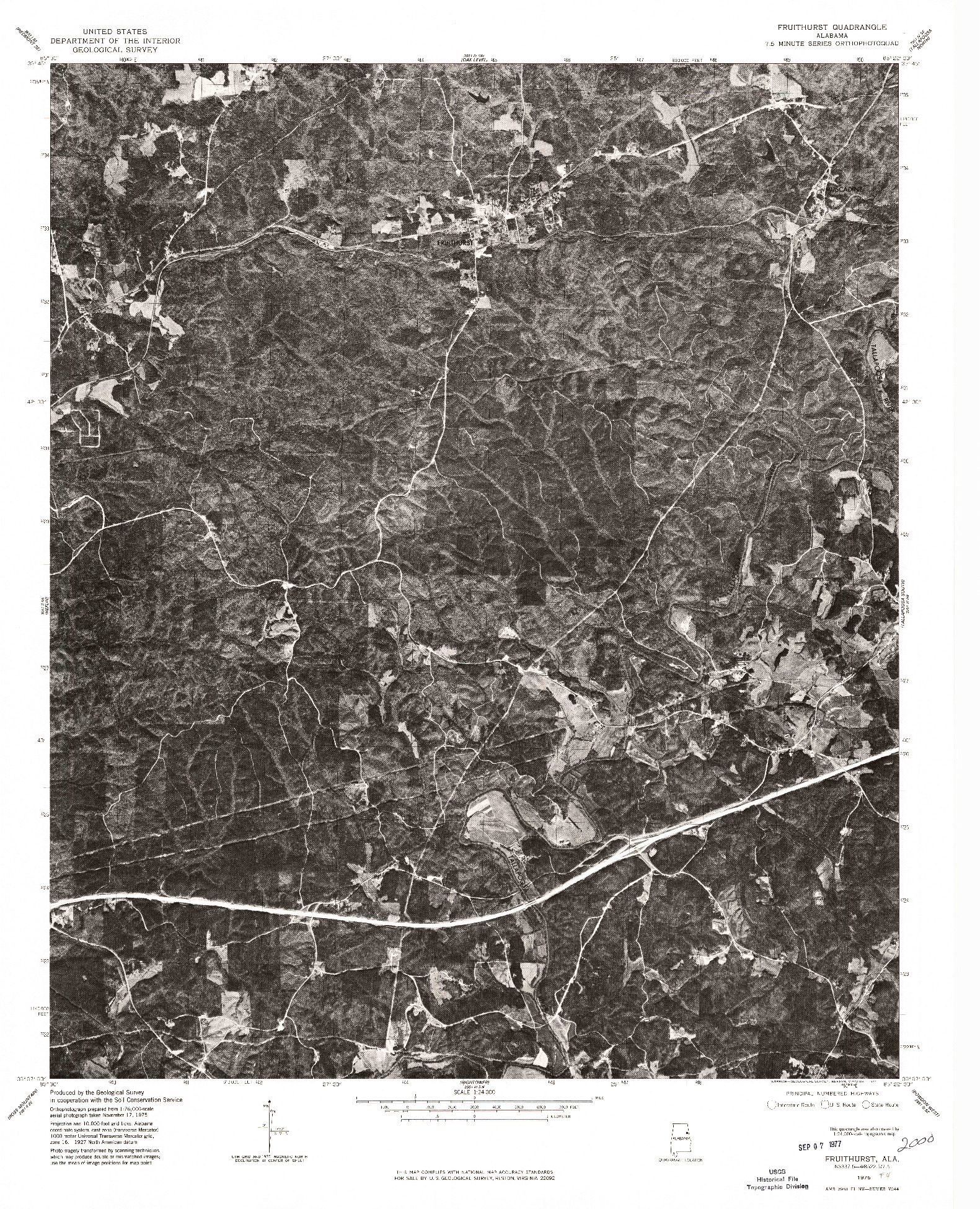 USGS 1:24000-SCALE QUADRANGLE FOR FRUITHURST, AL 1975