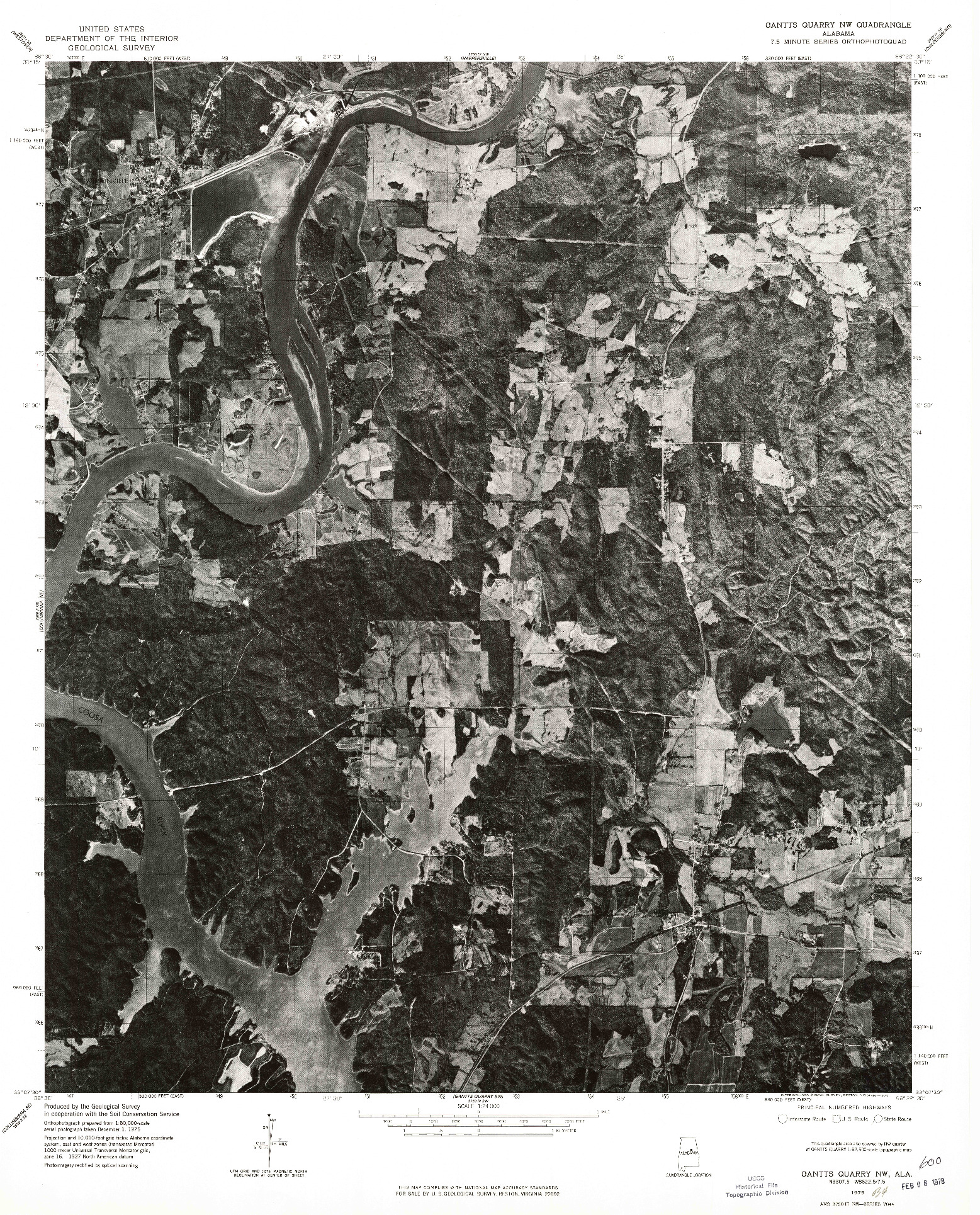 USGS 1:24000-SCALE QUADRANGLE FOR GANTTS QUARRY NW, AL 1975