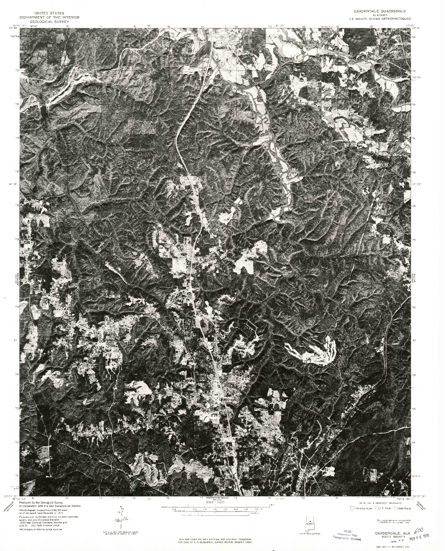 USGS 1:24000-SCALE QUADRANGLE FOR GARDENDALE, AL 1975