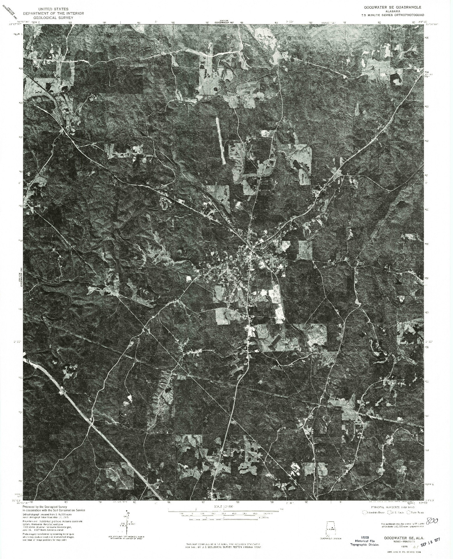 USGS 1:24000-SCALE QUADRANGLE FOR GOODWATER SW, AL 1975