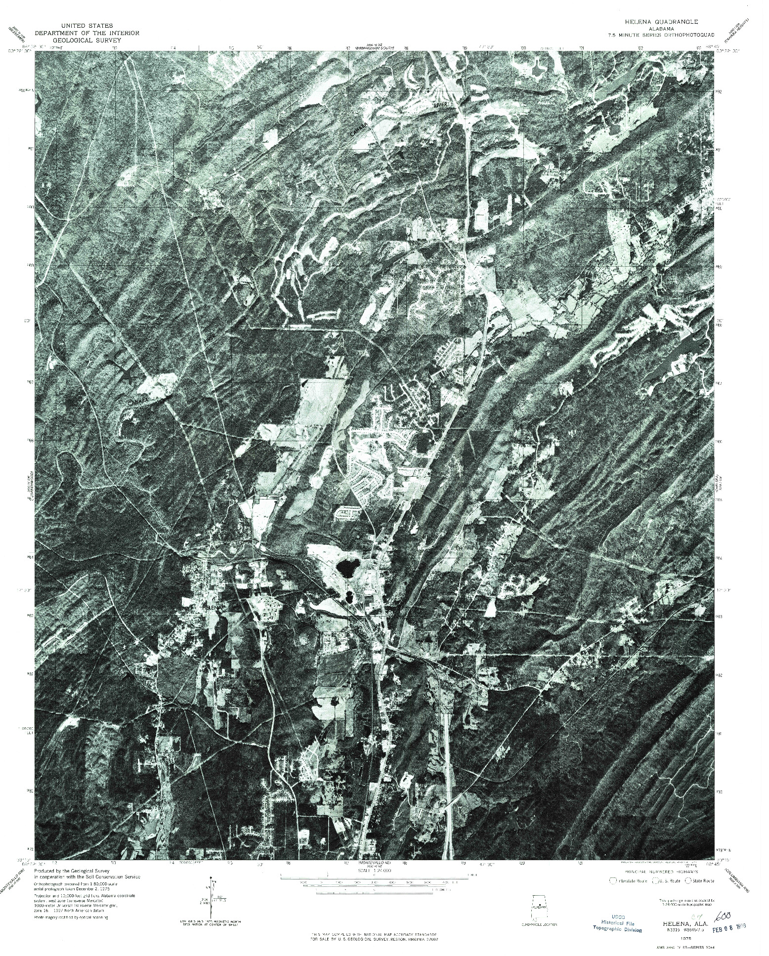 USGS 1:24000-SCALE QUADRANGLE FOR HELENA, AL 1975