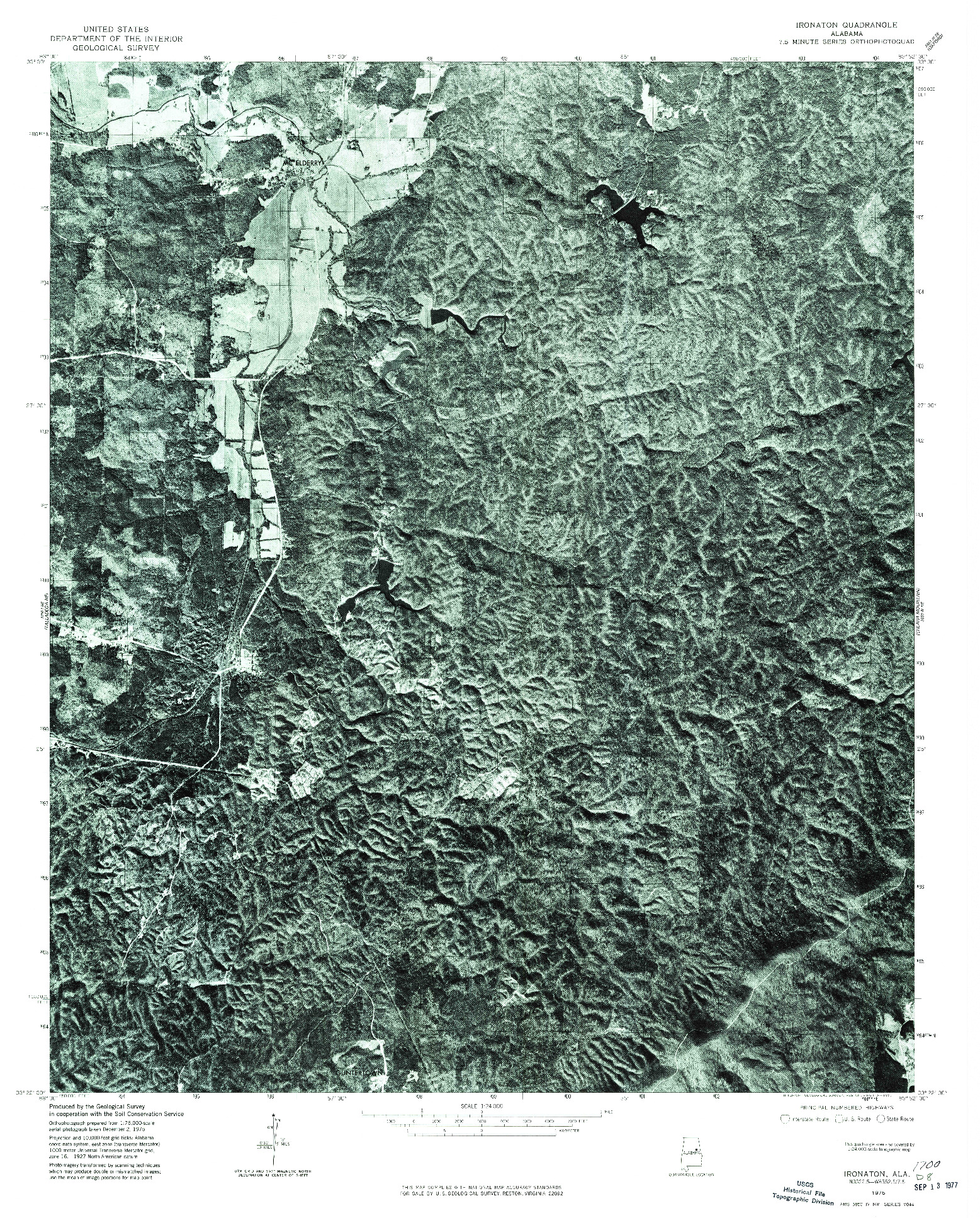 USGS 1:24000-SCALE QUADRANGLE FOR IRONATON, AL 1975