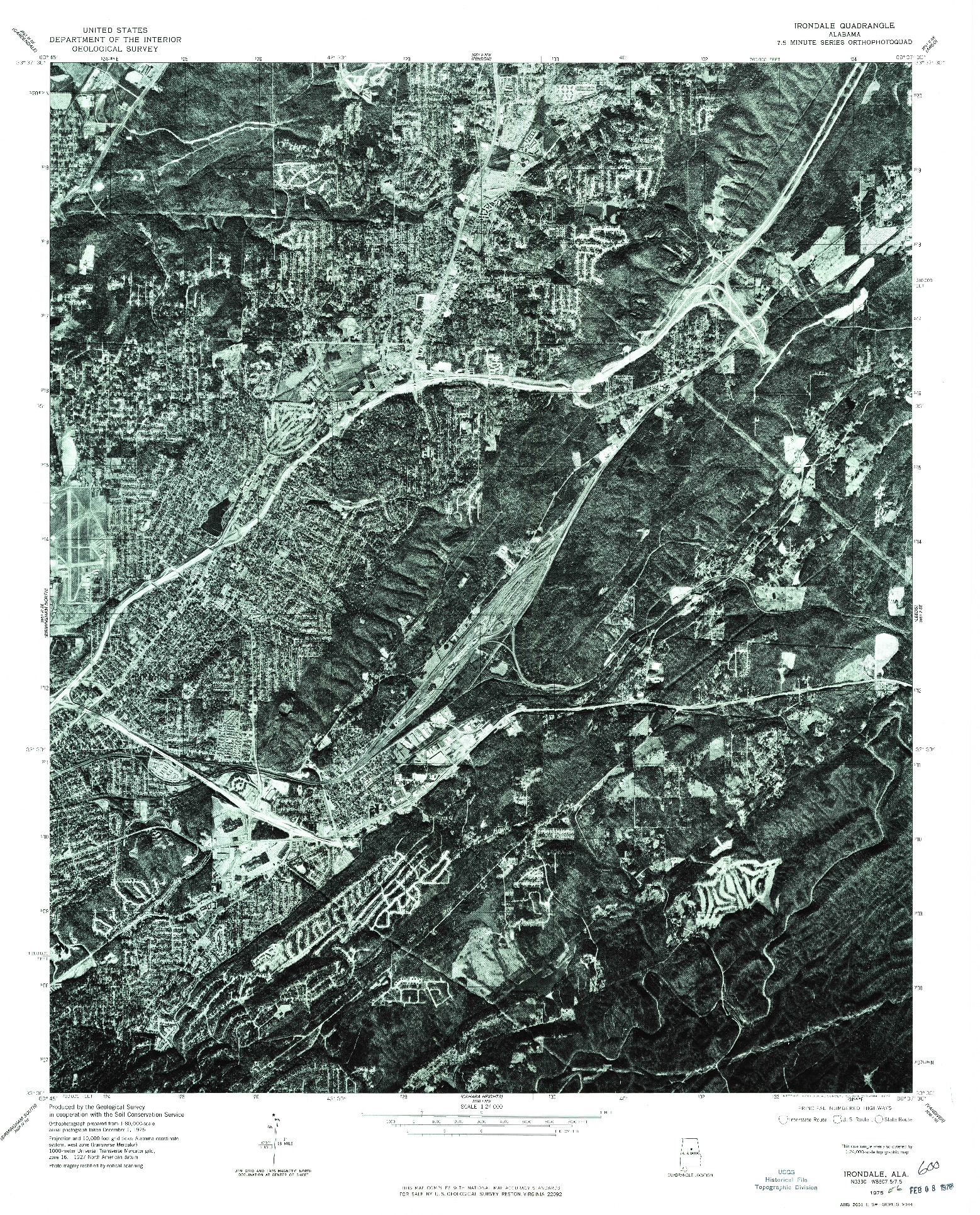 USGS 1:24000-SCALE QUADRANGLE FOR IRONDALE, AL 1975