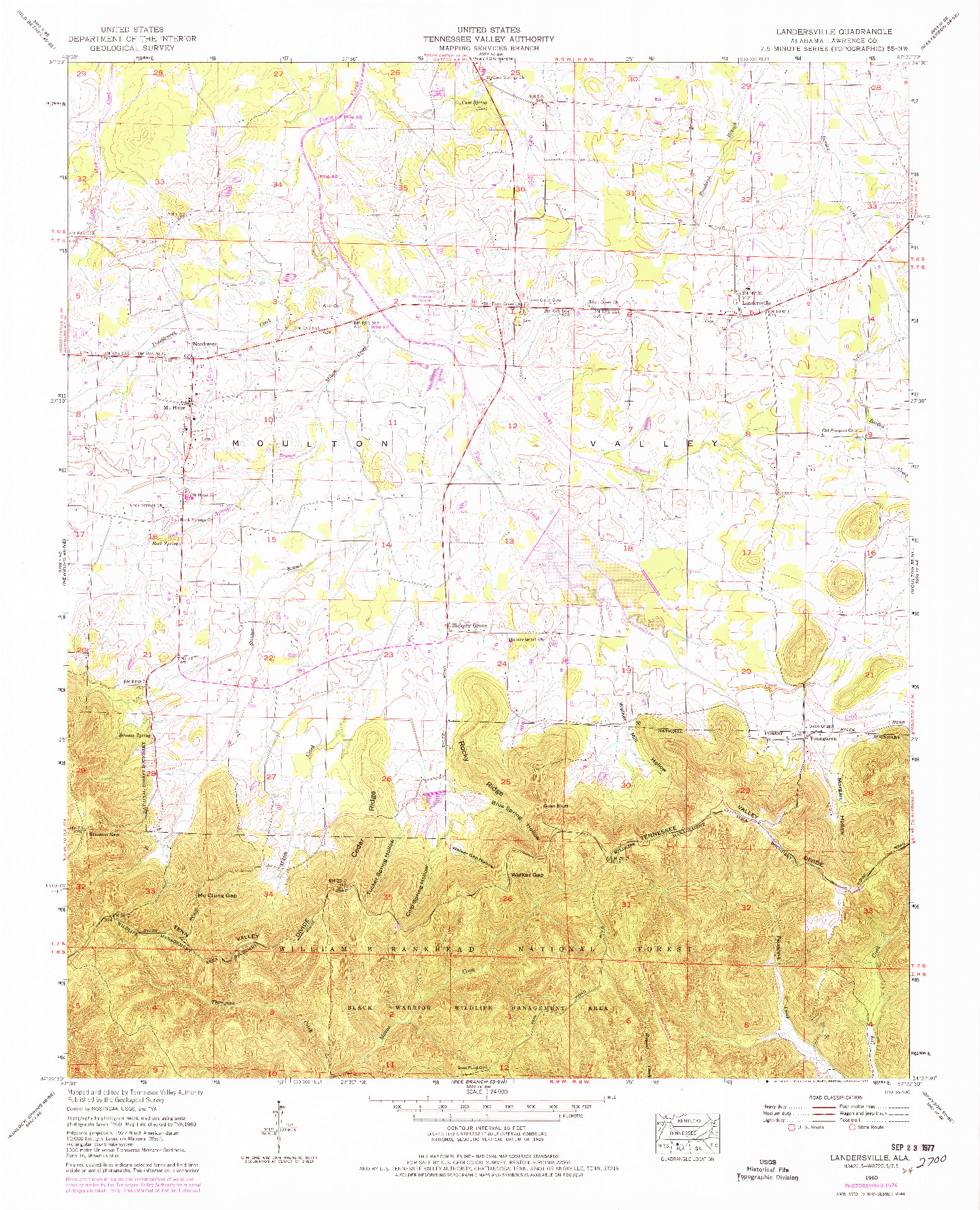 USGS 1:24000-SCALE QUADRANGLE FOR LANDERSVILLE, AL 1960