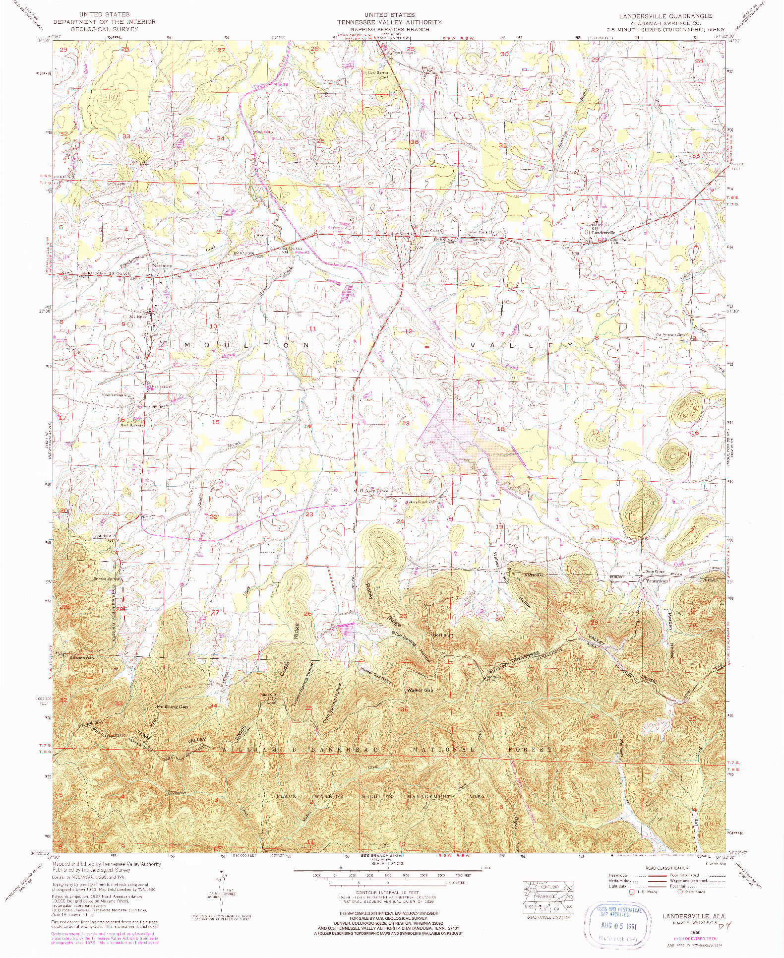 USGS 1:24000-SCALE QUADRANGLE FOR LANDERSVILLE, AL 1960