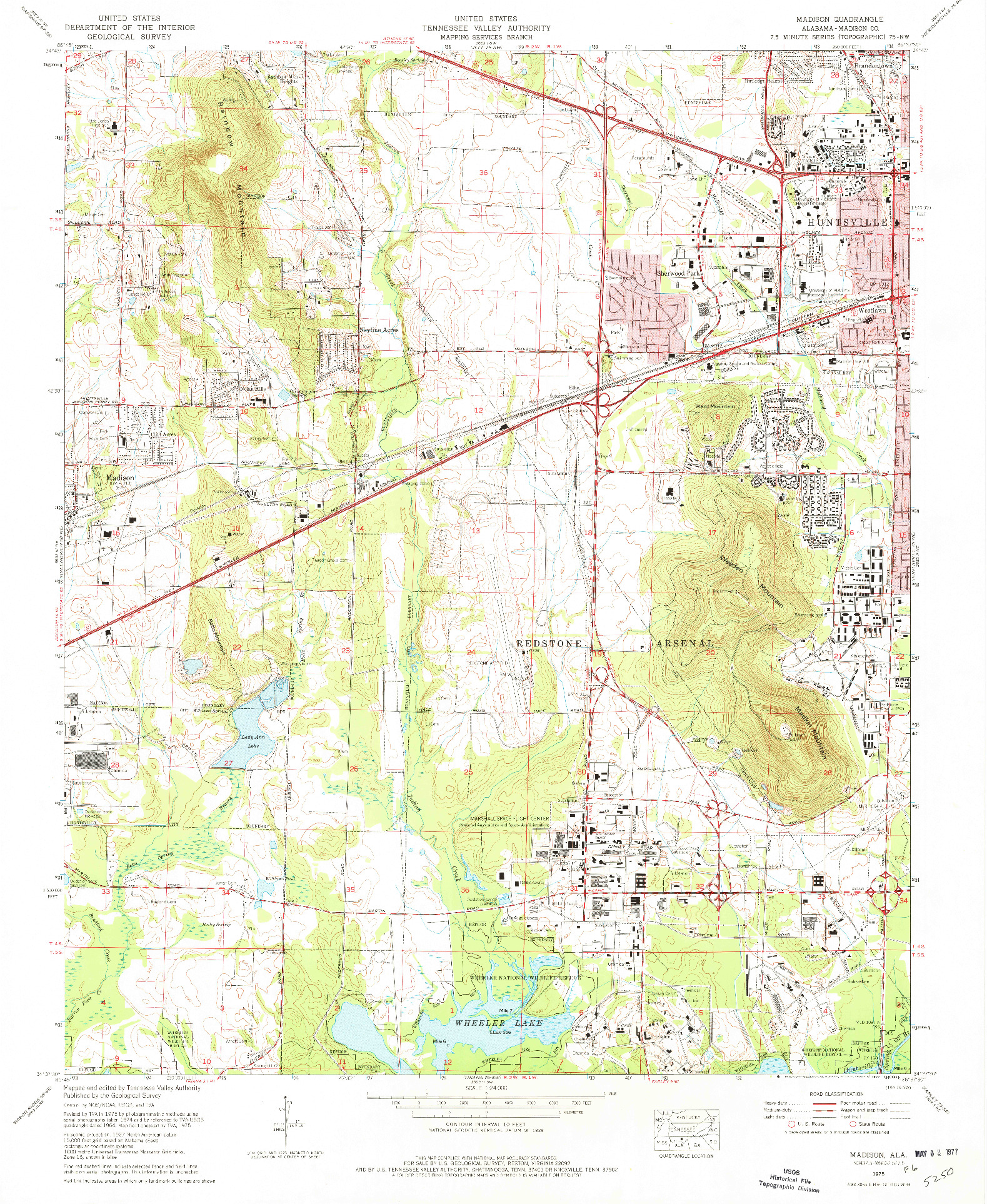USGS 1:24000-SCALE QUADRANGLE FOR MADISON, AL 1975