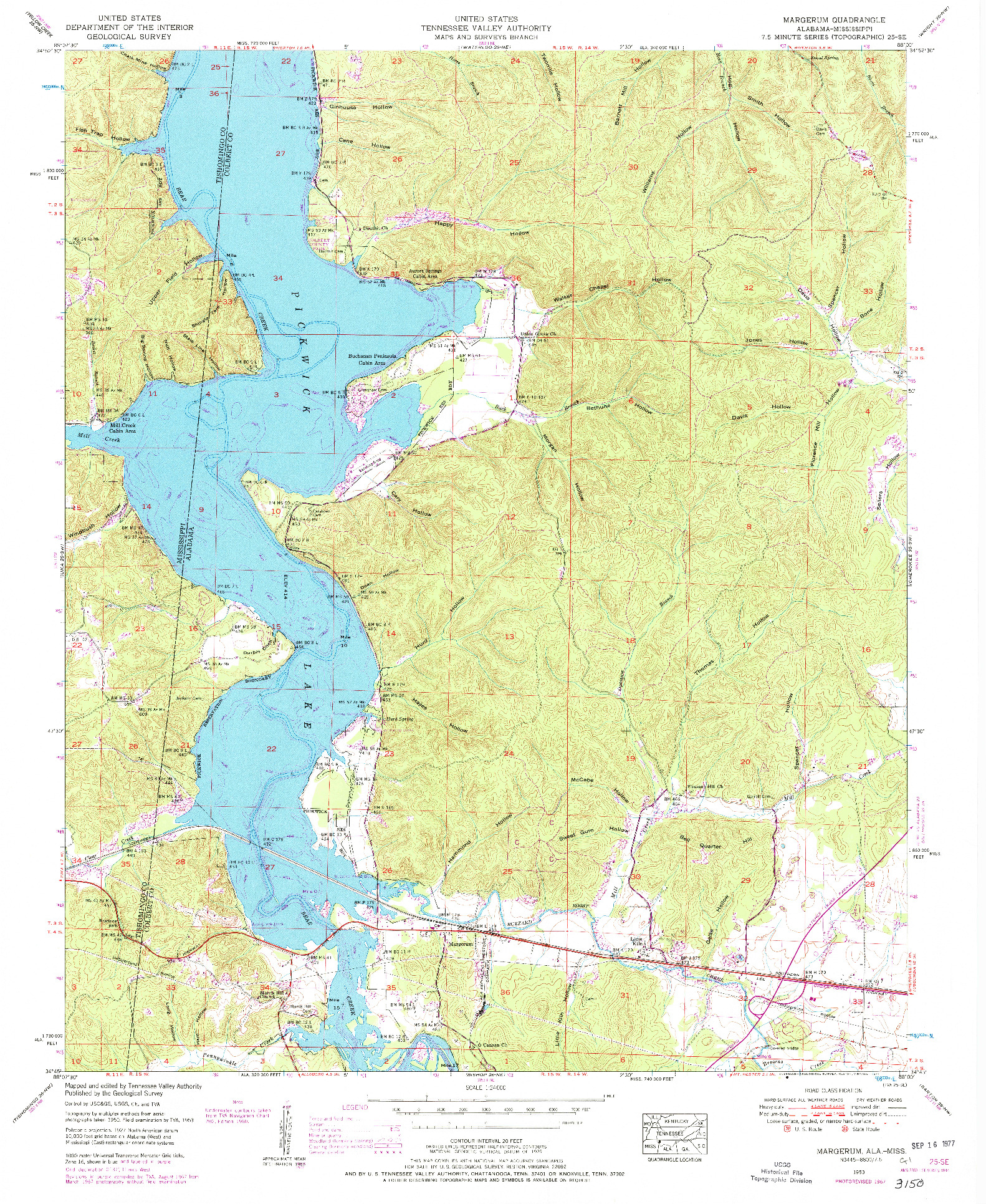 USGS 1:24000-SCALE QUADRANGLE FOR MARGERUM, AL 1953