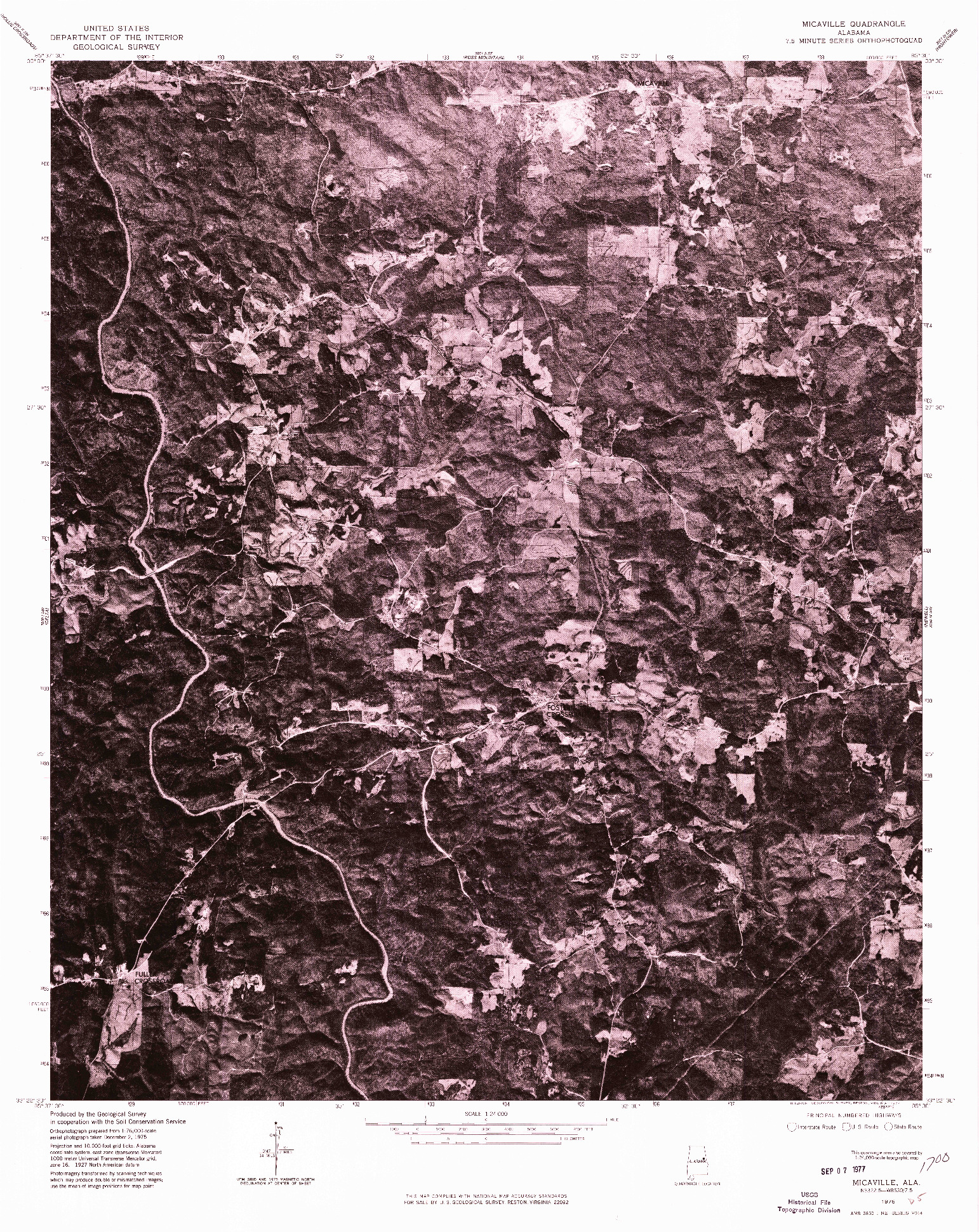 USGS 1:24000-SCALE QUADRANGLE FOR MICAVILLE, AL 1975