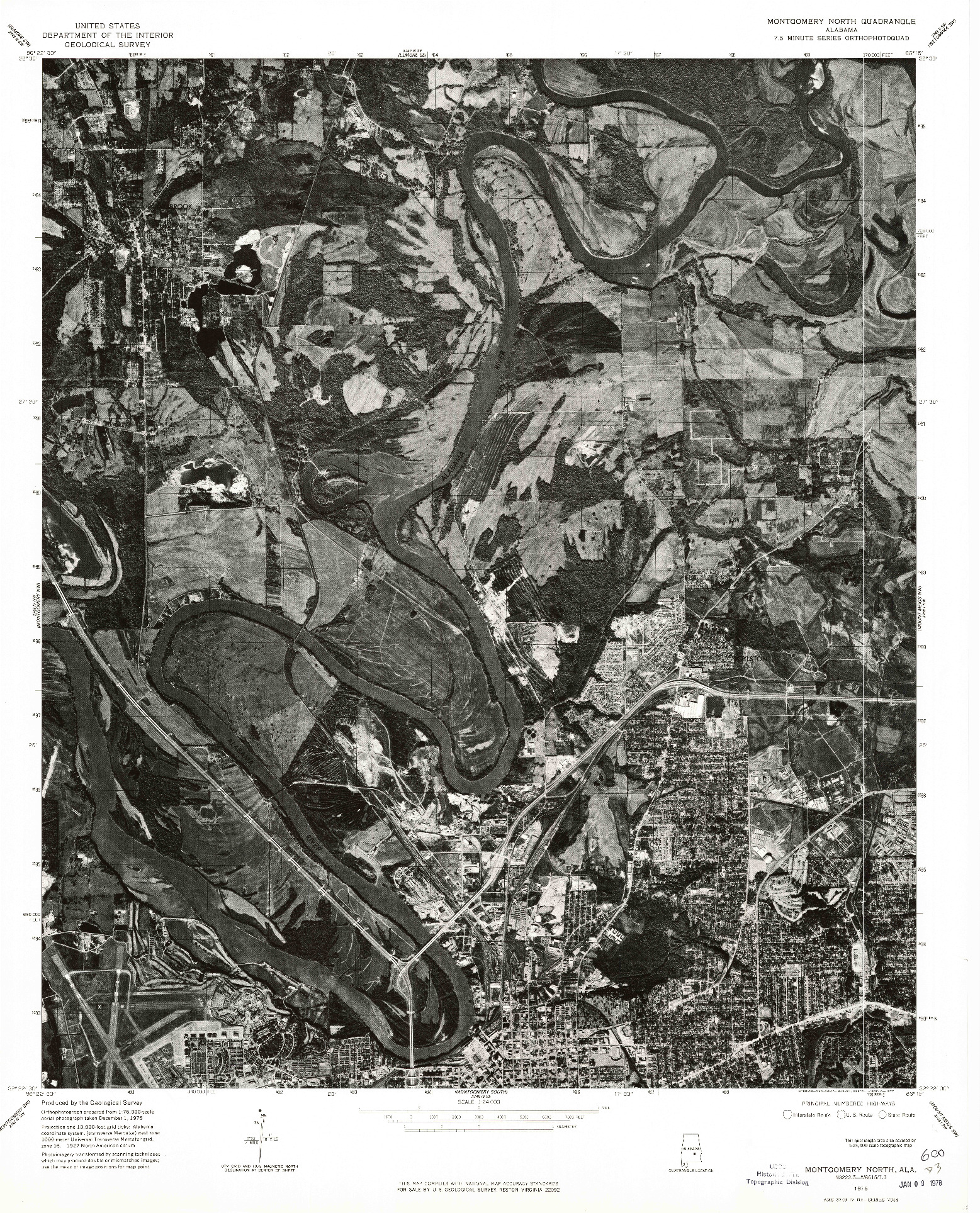 USGS 1:24000-SCALE QUADRANGLE FOR MONTGOMERY NORTH, AL 1975