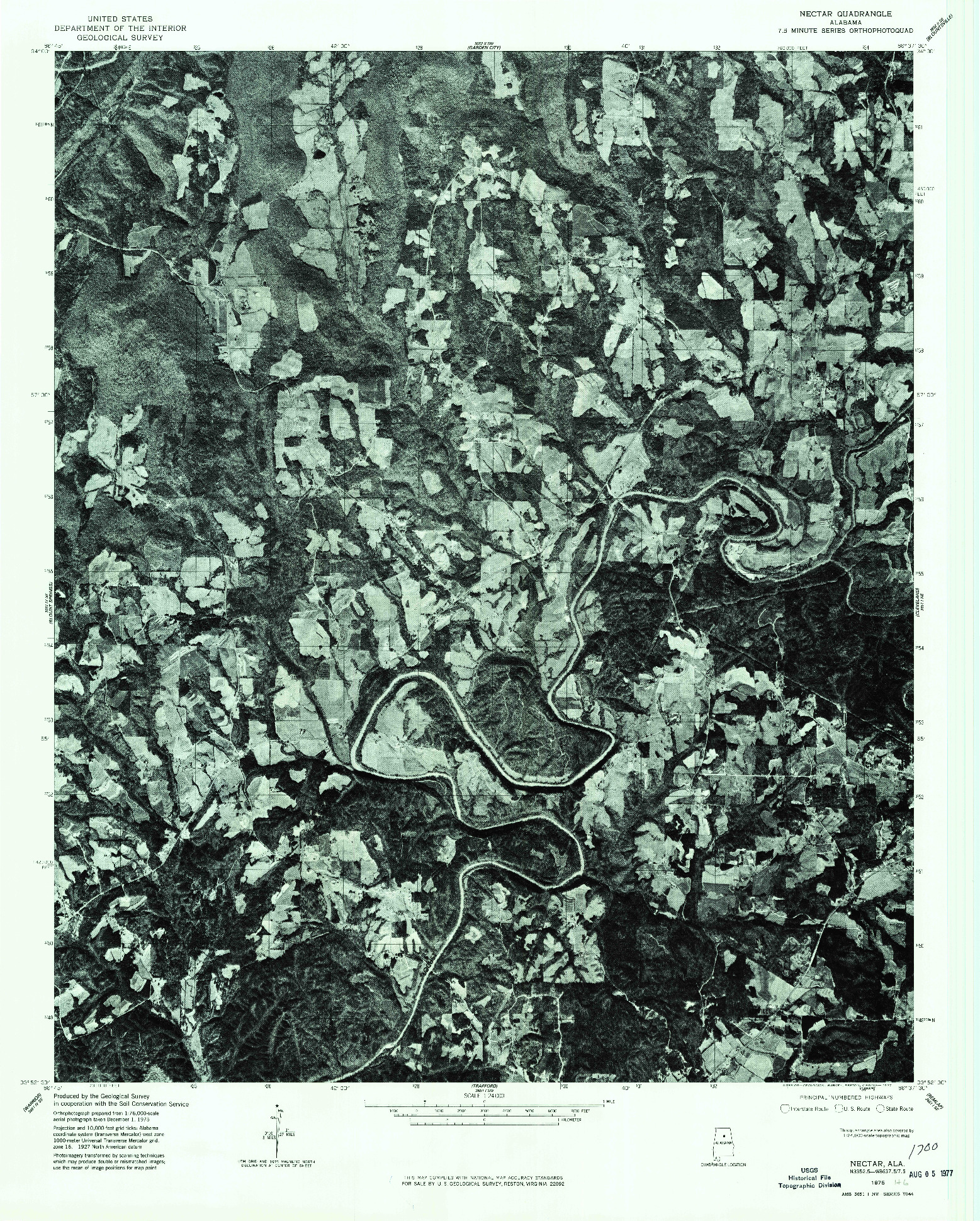 USGS 1:24000-SCALE QUADRANGLE FOR NECTAR, AL 1975