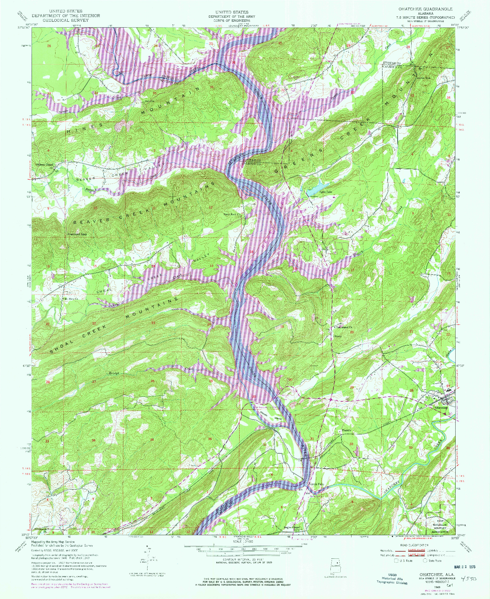 USGS 1:24000-SCALE QUADRANGLE FOR OHATCHEE, AL 1949