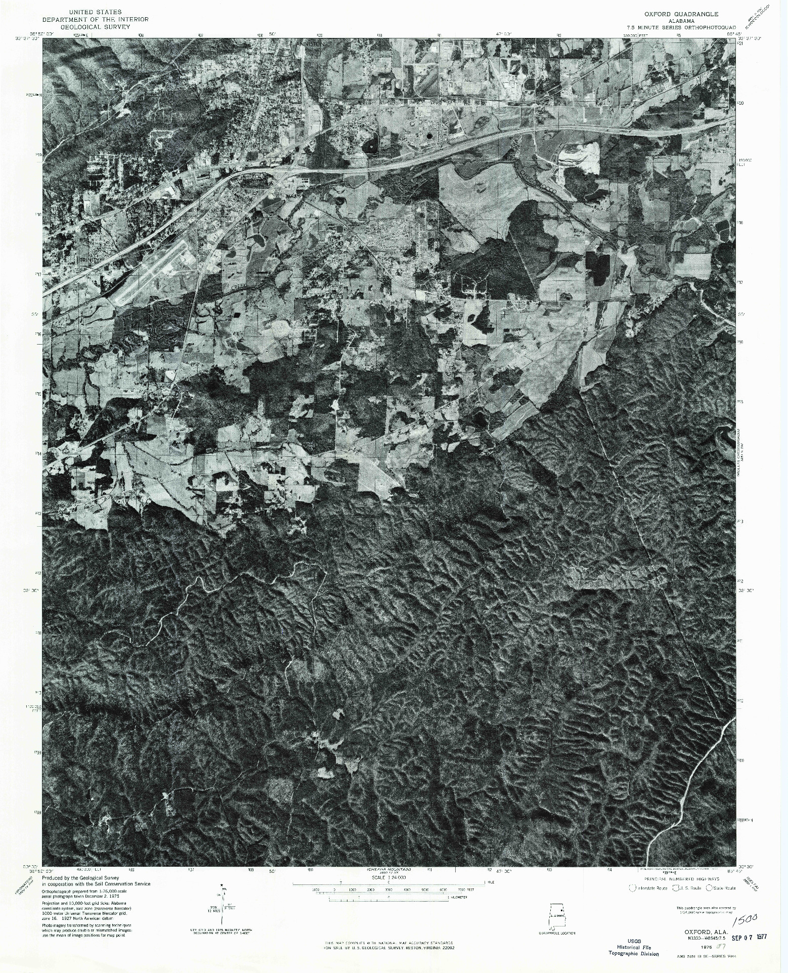 USGS 1:24000-SCALE QUADRANGLE FOR OXFORD, AL 1975