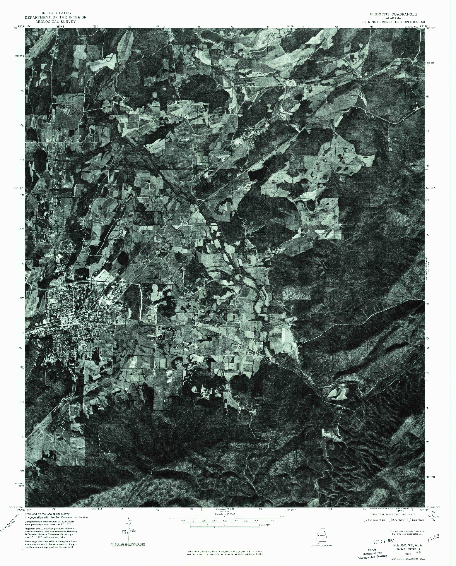 USGS 1:24000-SCALE QUADRANGLE FOR PIEDMONT, AL 1975