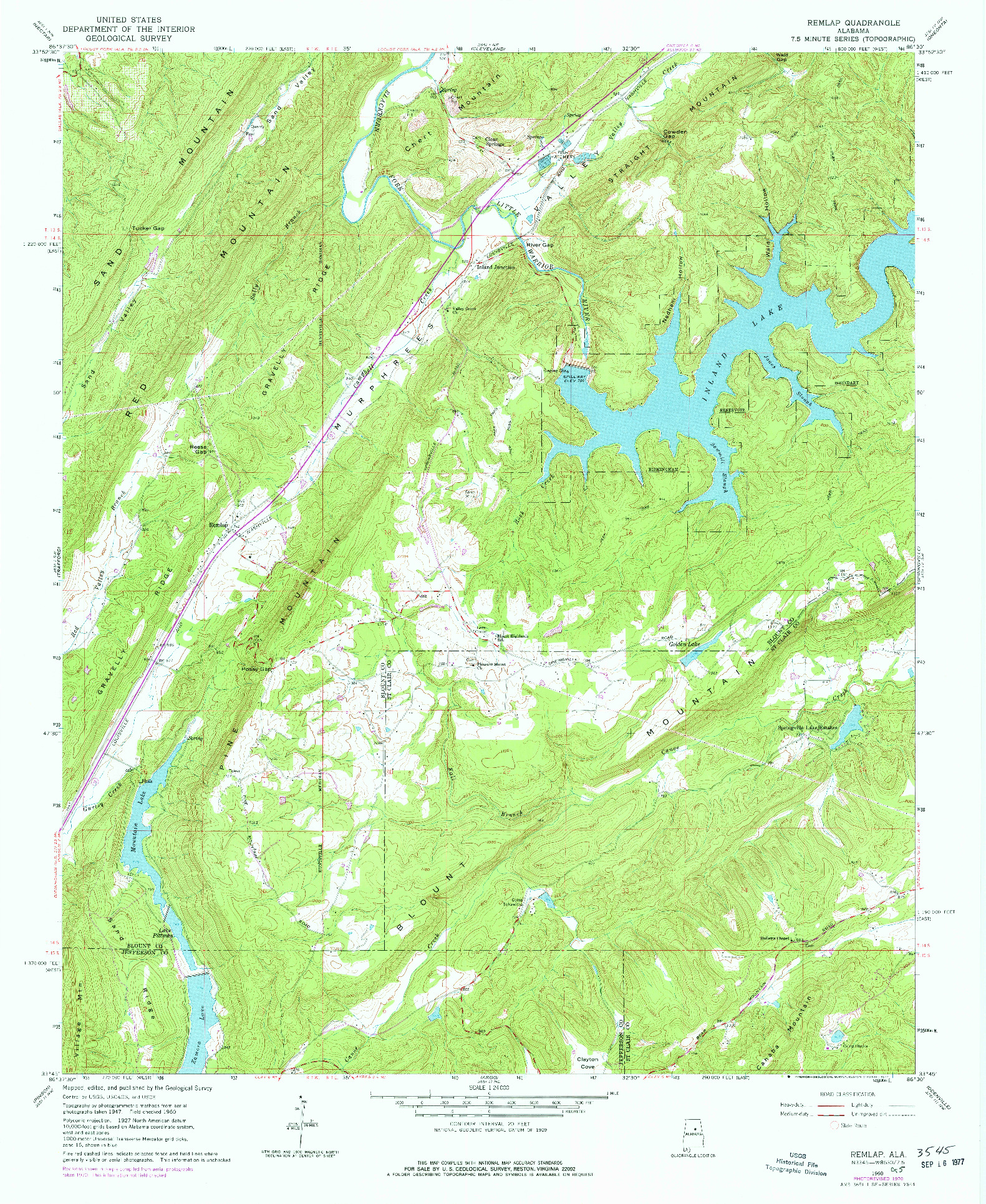 USGS 1:24000-SCALE QUADRANGLE FOR REMLAP, AL 1960