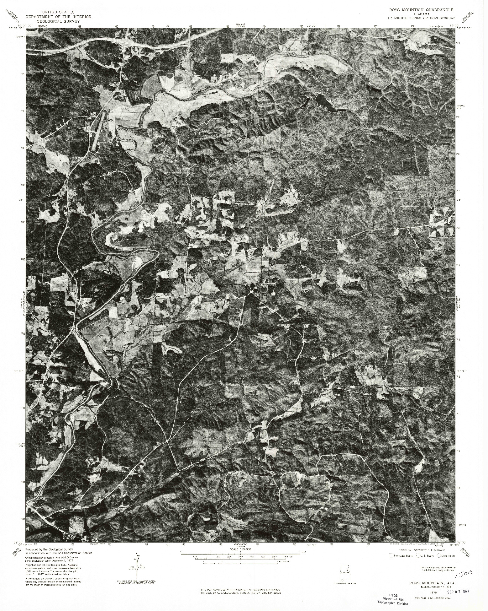 USGS 1:24000-SCALE QUADRANGLE FOR ROSS MOUNTAIN, AL 1975