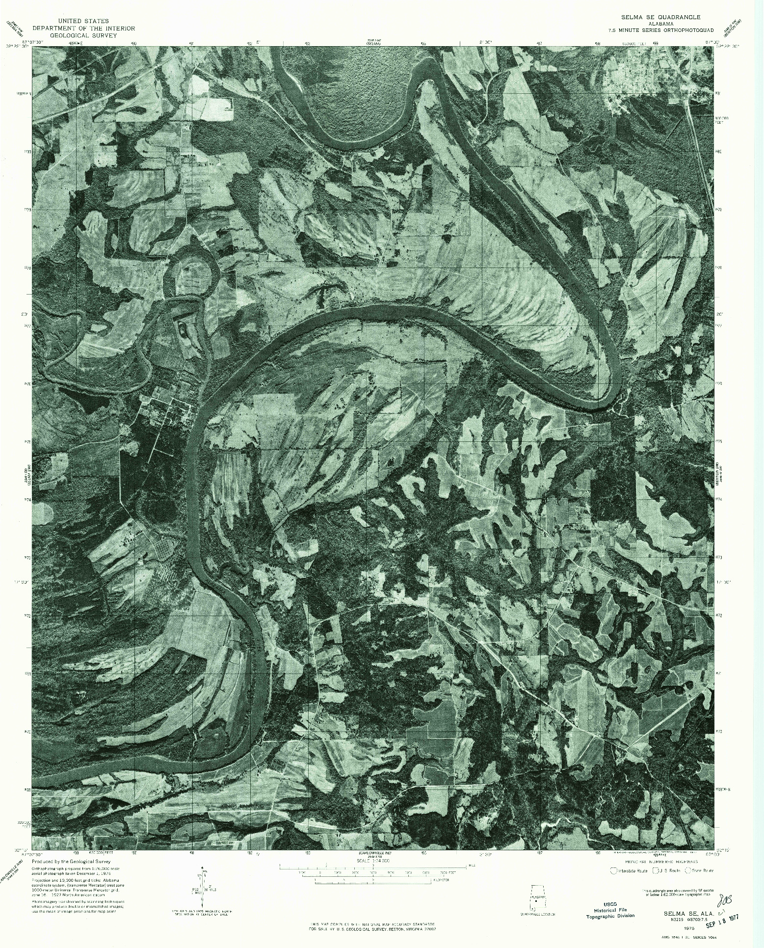 USGS 1:24000-SCALE QUADRANGLE FOR SELMA SE, AL 1975