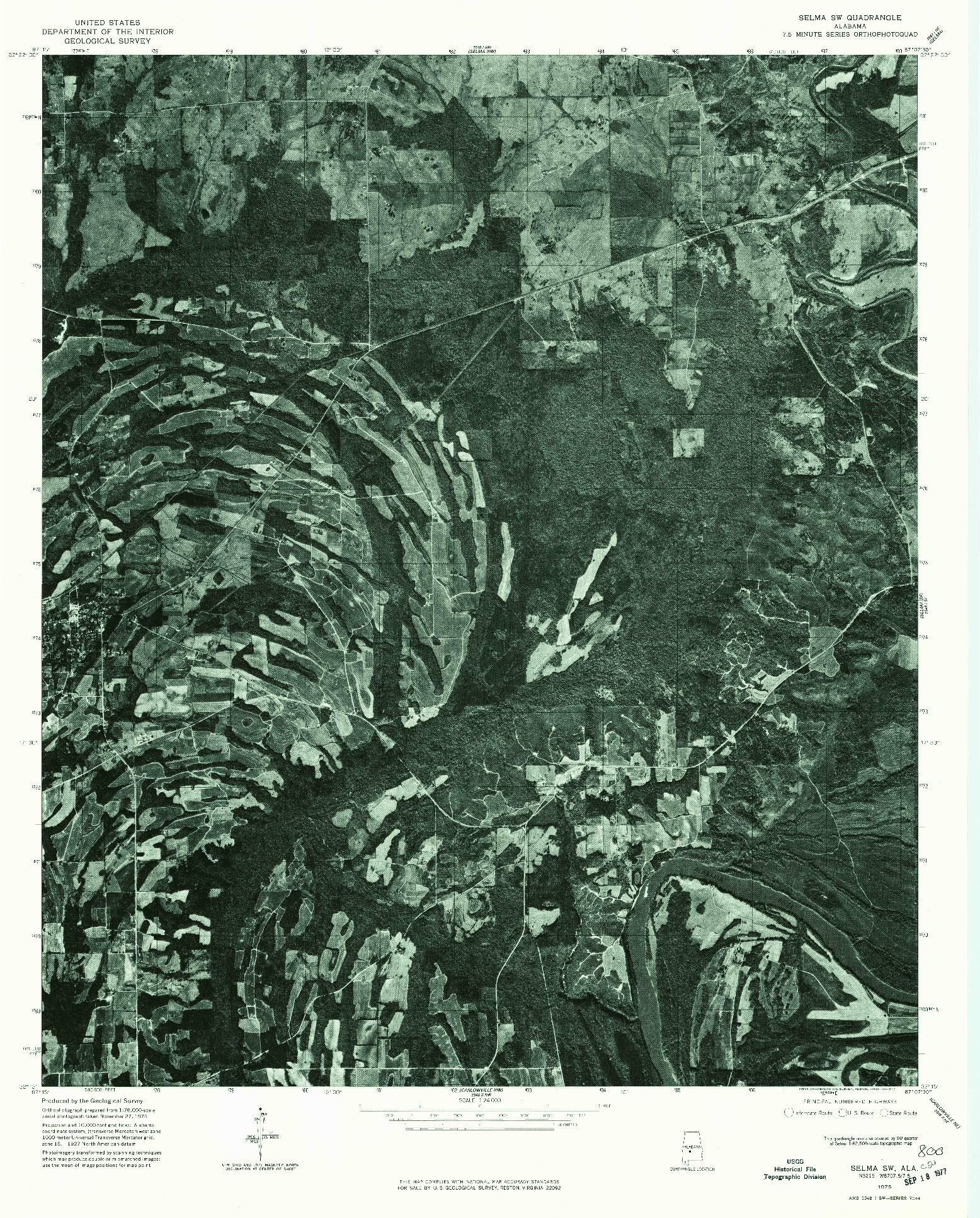 USGS 1:24000-SCALE QUADRANGLE FOR SELMA SW, AL 1975