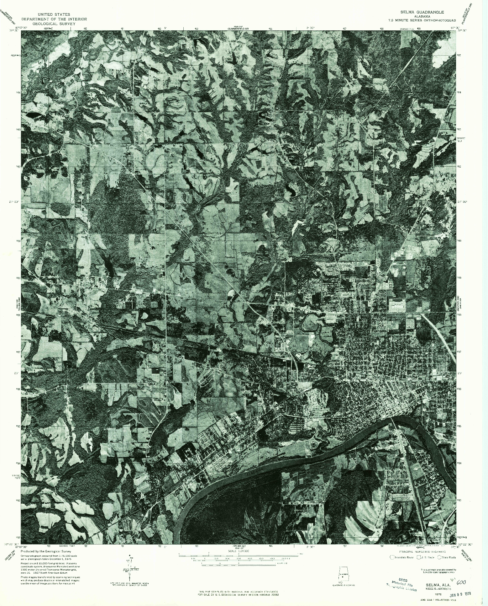 USGS 1:24000-SCALE QUADRANGLE FOR SELMA, AL 1975