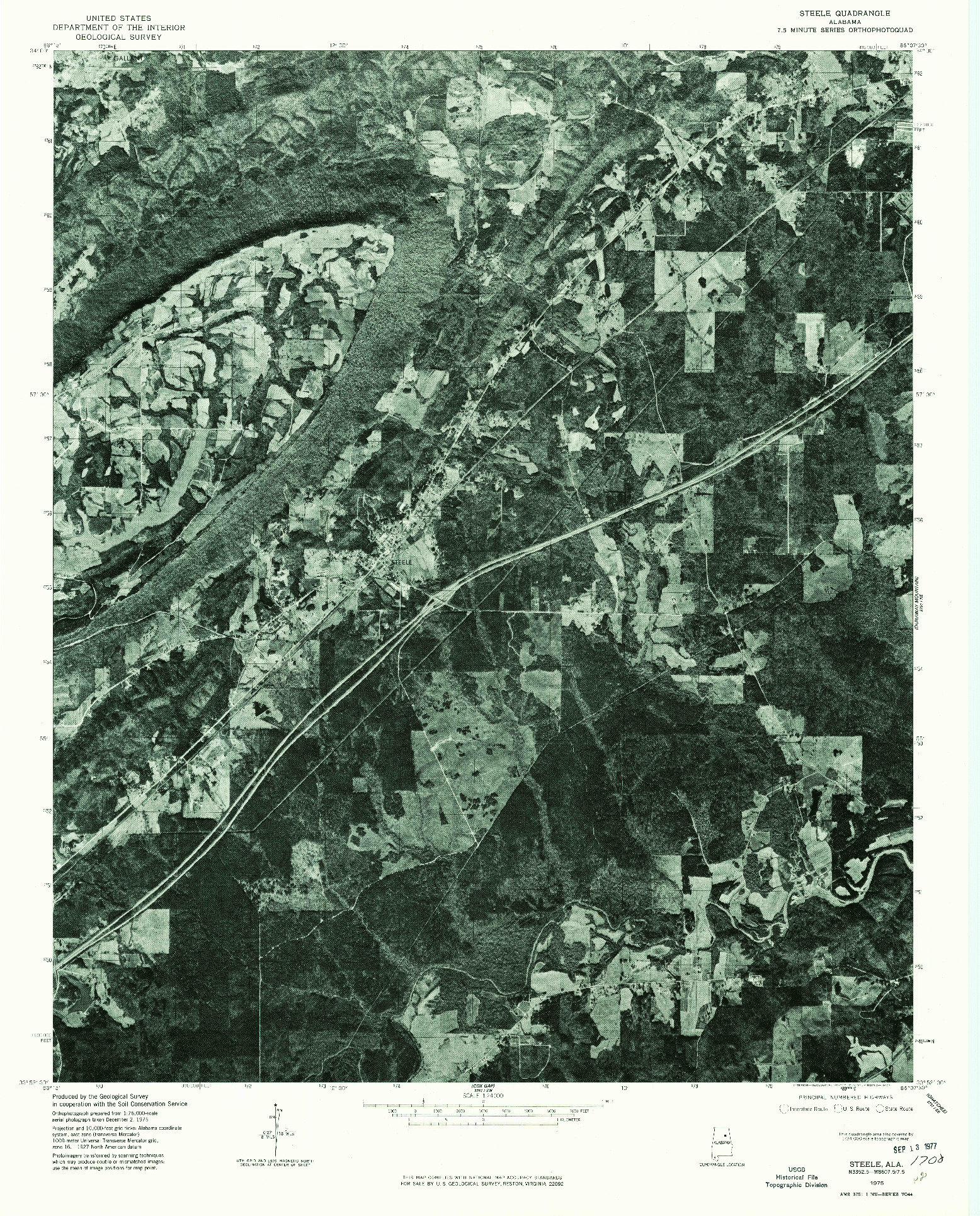 USGS 1:24000-SCALE QUADRANGLE FOR STEELE, AL 1975