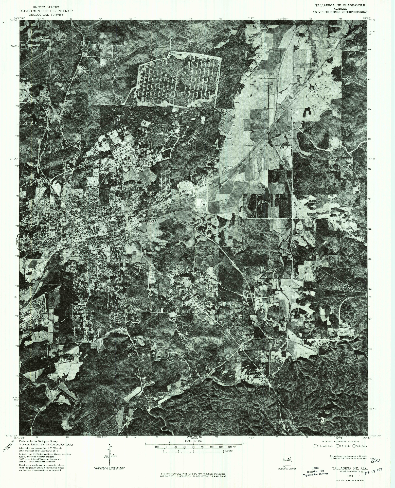 USGS 1:24000-SCALE QUADRANGLE FOR TALLADEGA NE, AL 1975