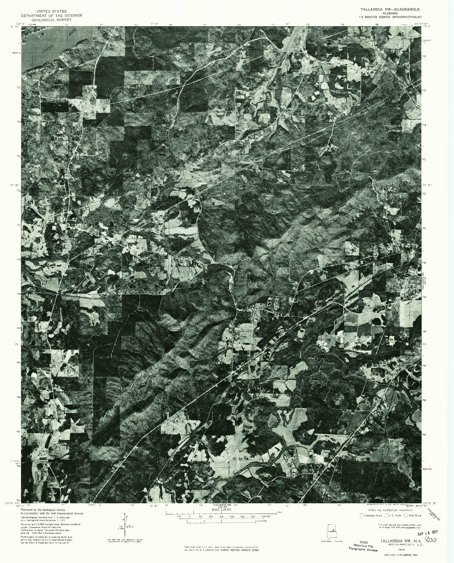 USGS 1:24000-SCALE QUADRANGLE FOR TALLADEGA NW, AL 1975