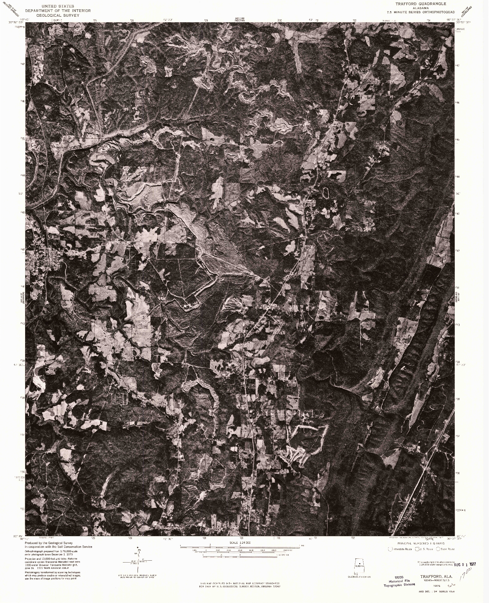 USGS 1:24000-SCALE QUADRANGLE FOR TRAFFORD, AL 1975