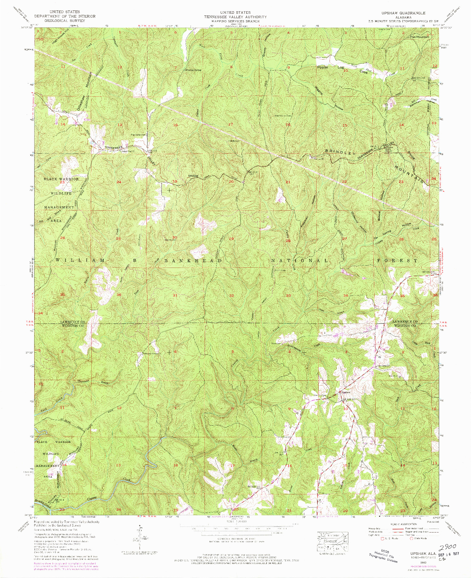 USGS 1:24000-SCALE QUADRANGLE FOR UPSHAW, AL 1960