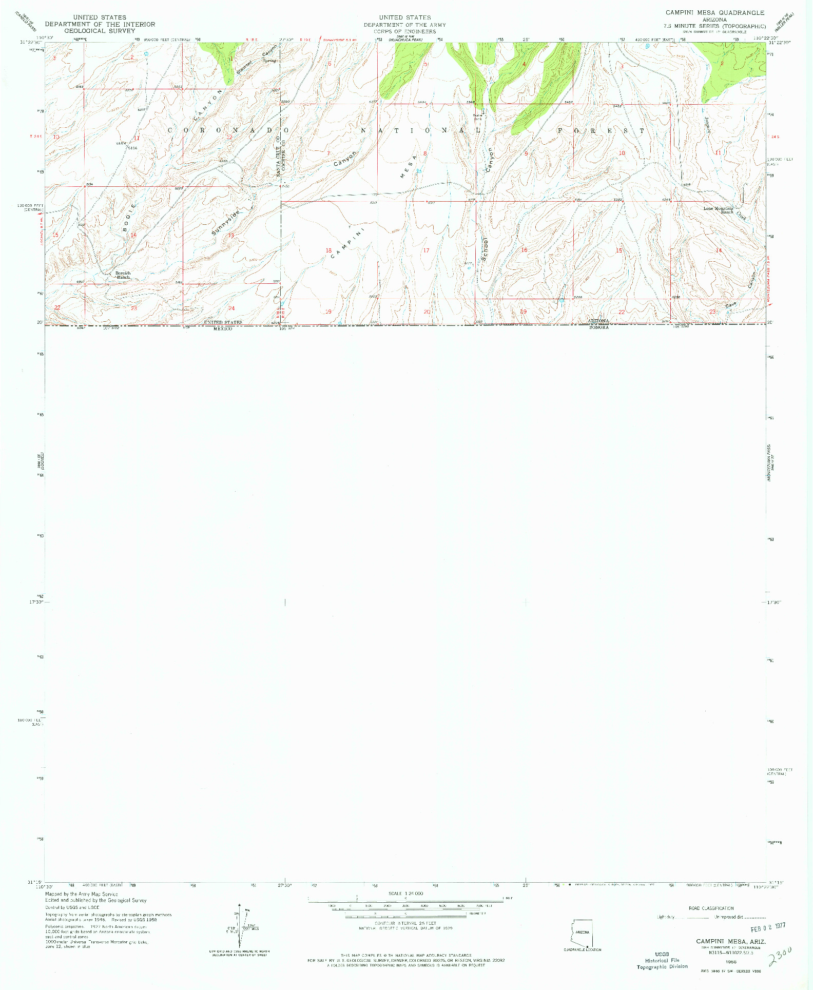 USGS 1:24000-SCALE QUADRANGLE FOR CAMPINI MESA, AZ 1958