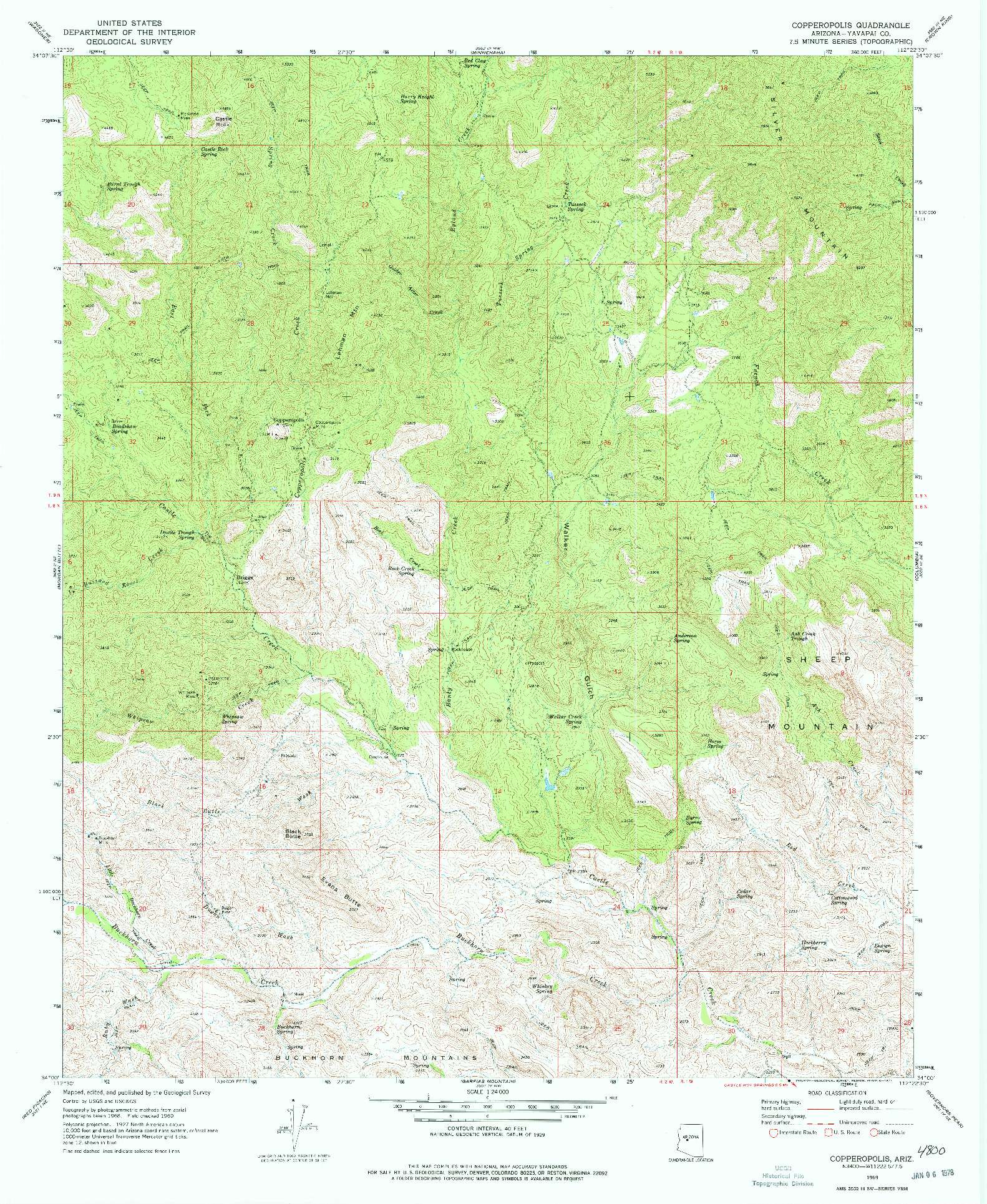 USGS 1:24000-SCALE QUADRANGLE FOR COPPEROPOLIS, AZ 1969