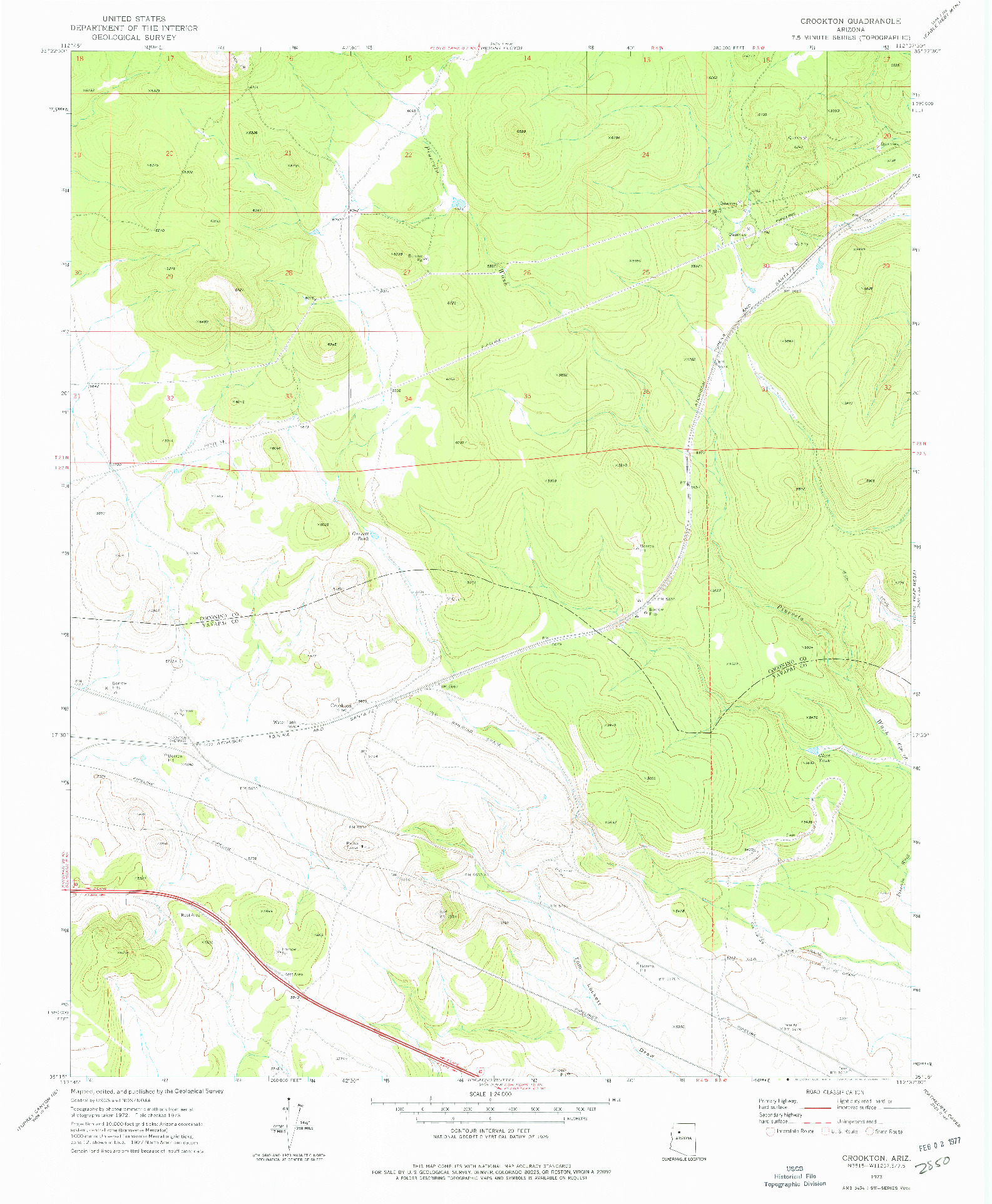 USGS 1:24000-SCALE QUADRANGLE FOR CROOKTON, AZ 1973