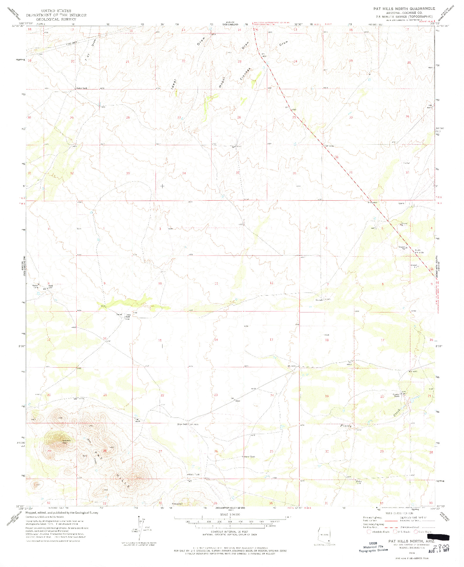 USGS 1:24000-SCALE QUADRANGLE FOR PAT HILLS NORTH, AZ 1974