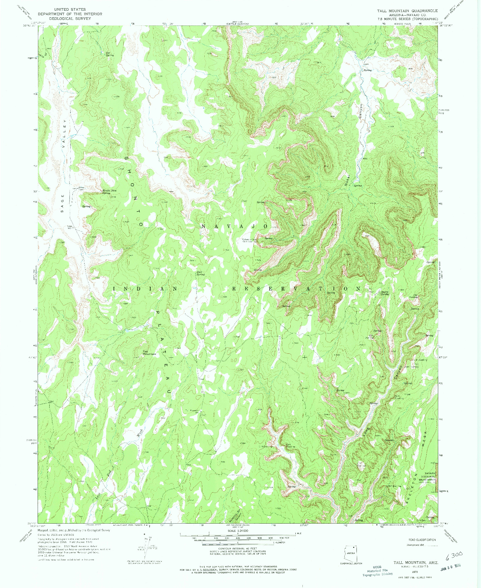 USGS 1:24000-SCALE QUADRANGLE FOR TALL MOUNTAIN, AZ 1970