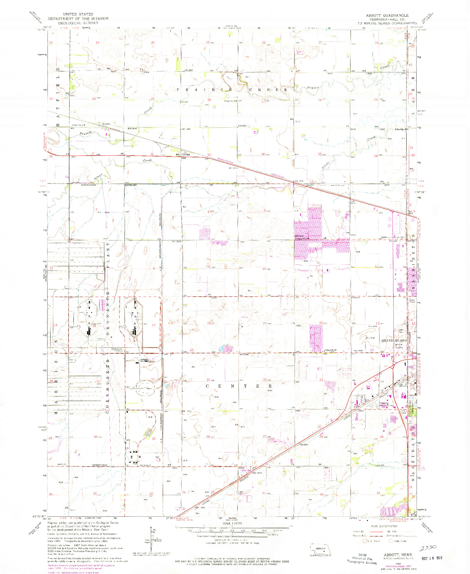 USGS 1:24000-SCALE QUADRANGLE FOR ABBOTT, NE 1962